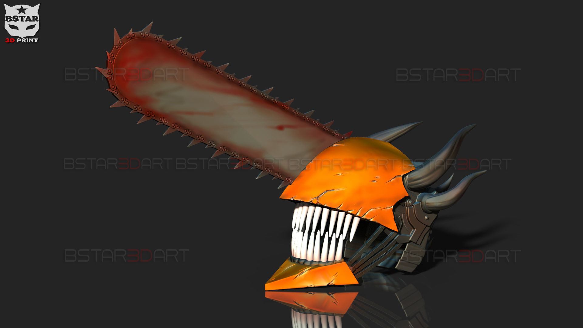 Chainsaw Man Full Form Devil Helmet - Denji Cosplay  3D print model_1