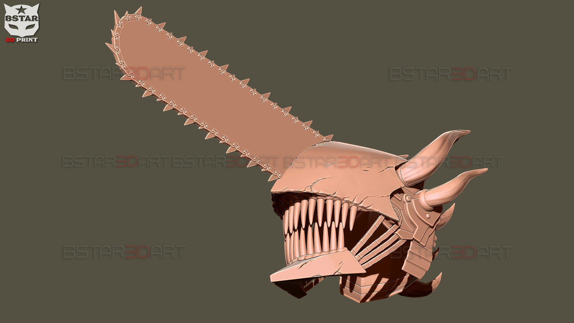 Chainsaw Man Full Form Devil Helmet - Denji Cosplay  3D print model_25