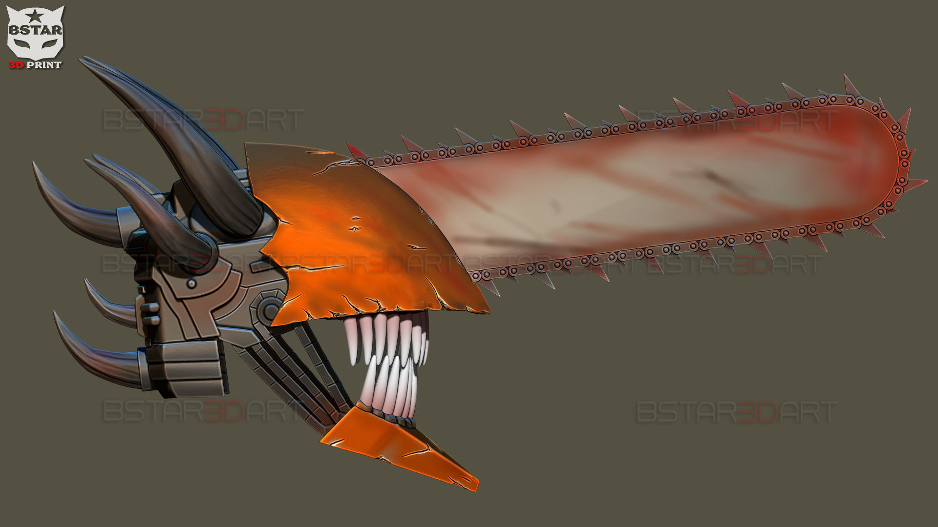 Chainsaw Man Full Form Devil Helmet - Denji Cosplay  3D print model_13