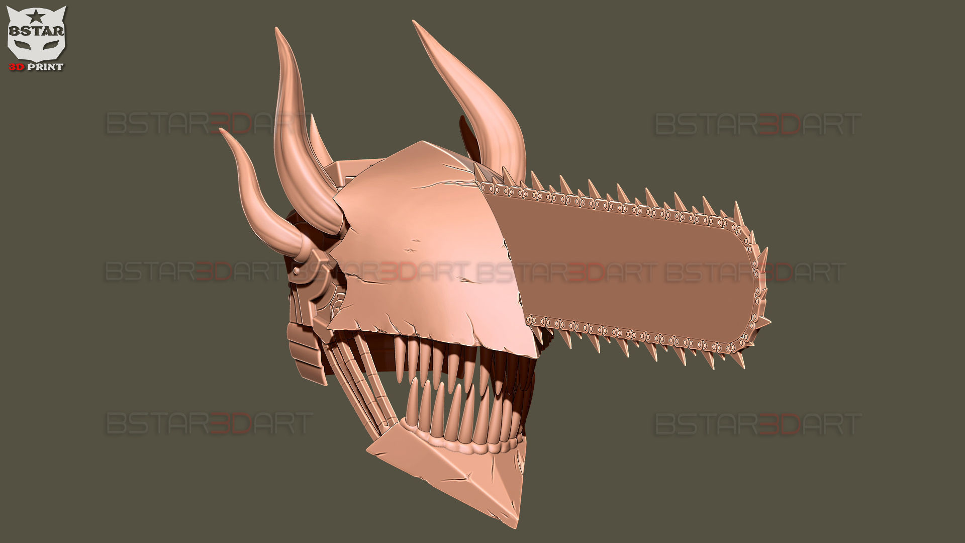 Chainsaw Man Full Form Devil Helmet - Denji Cosplay  3D print model_24