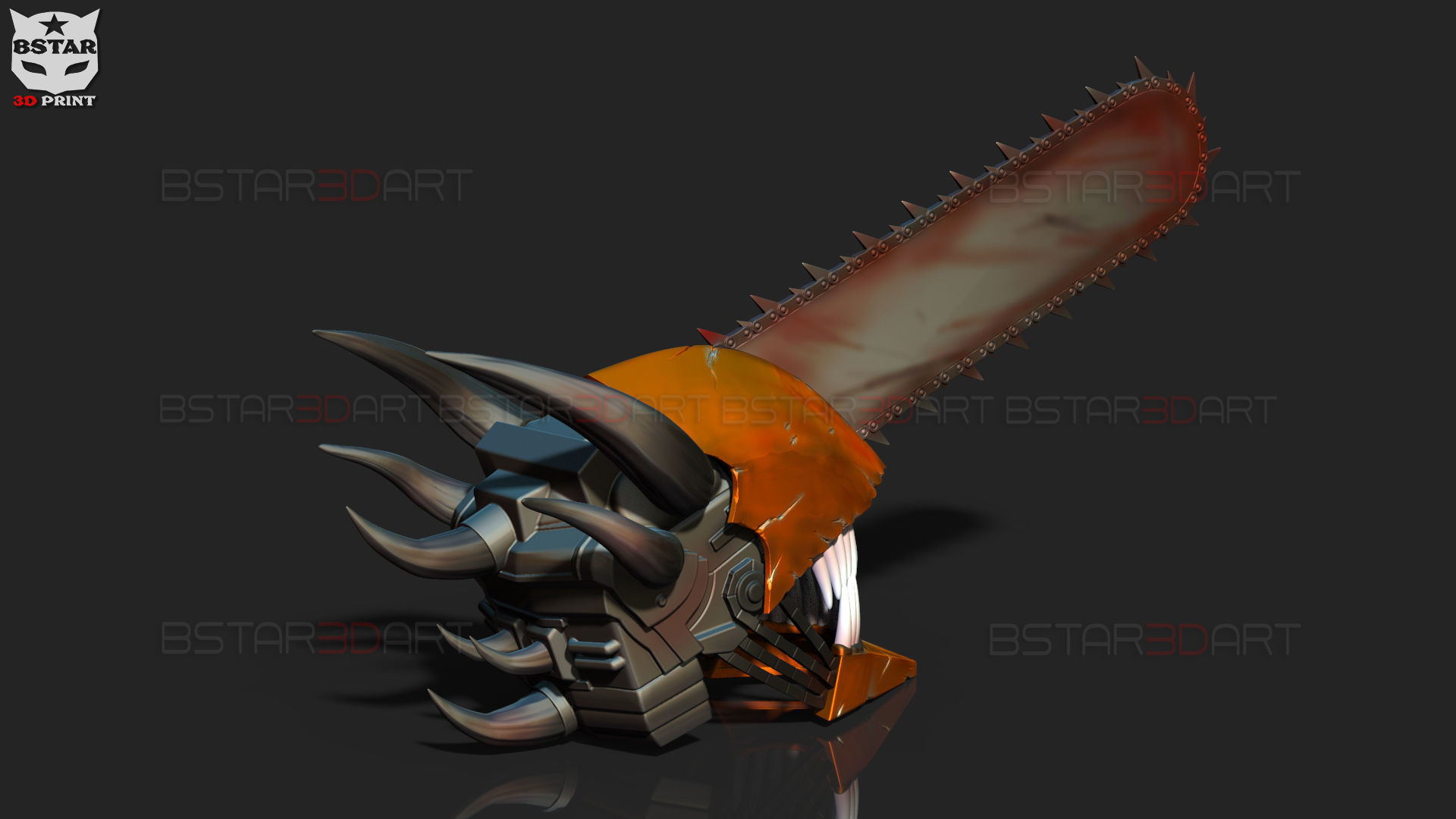 Chainsaw Man Full Form Devil Helmet - Denji Cosplay  3D print model_2