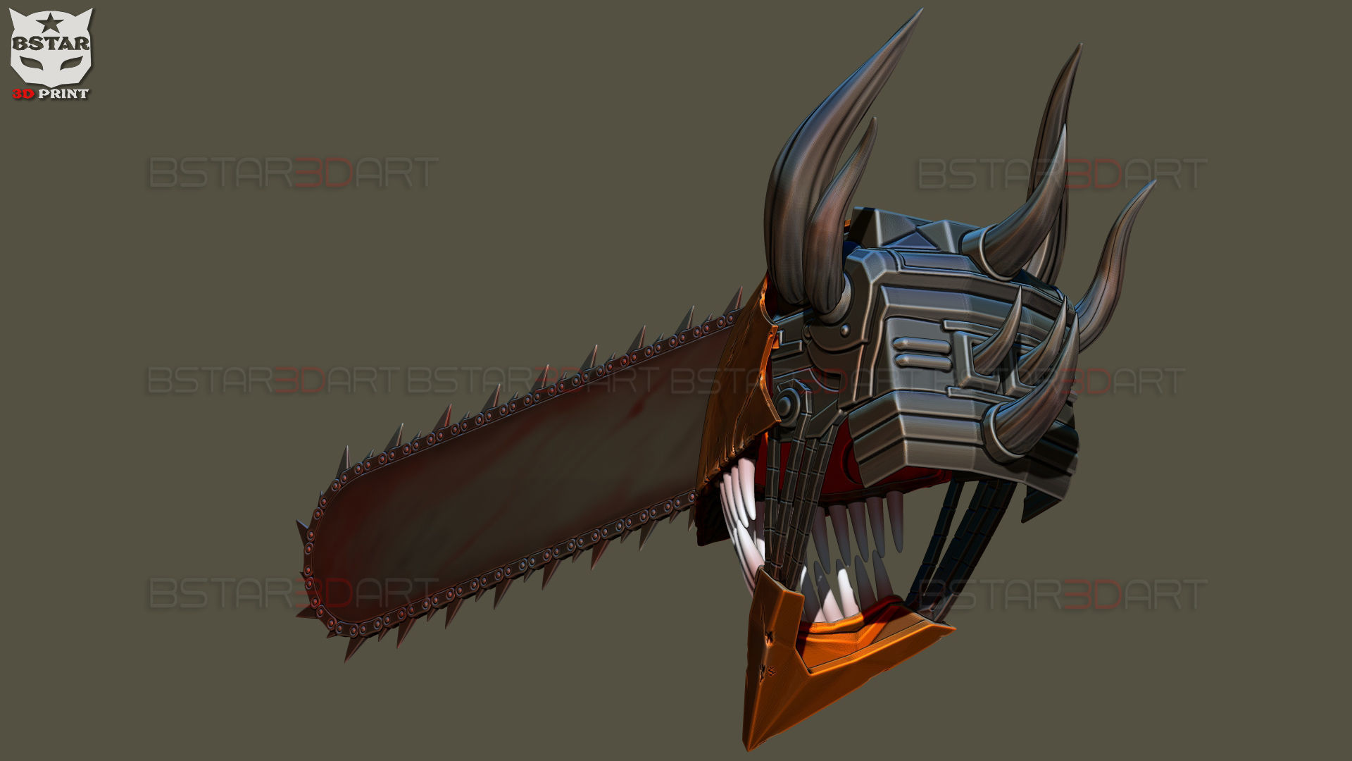 Chainsaw Man Full Form Devil Helmet - Denji Cosplay  3D print model_10