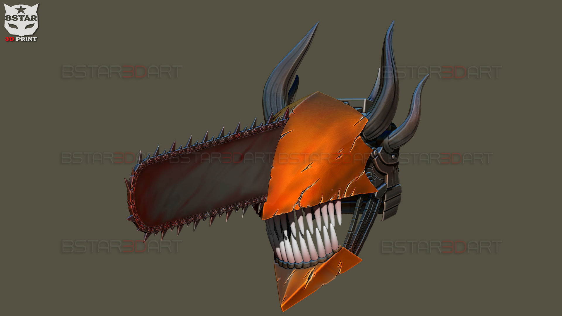 Chainsaw Man Full Form Devil Helmet - Denji Cosplay  3D print model_7