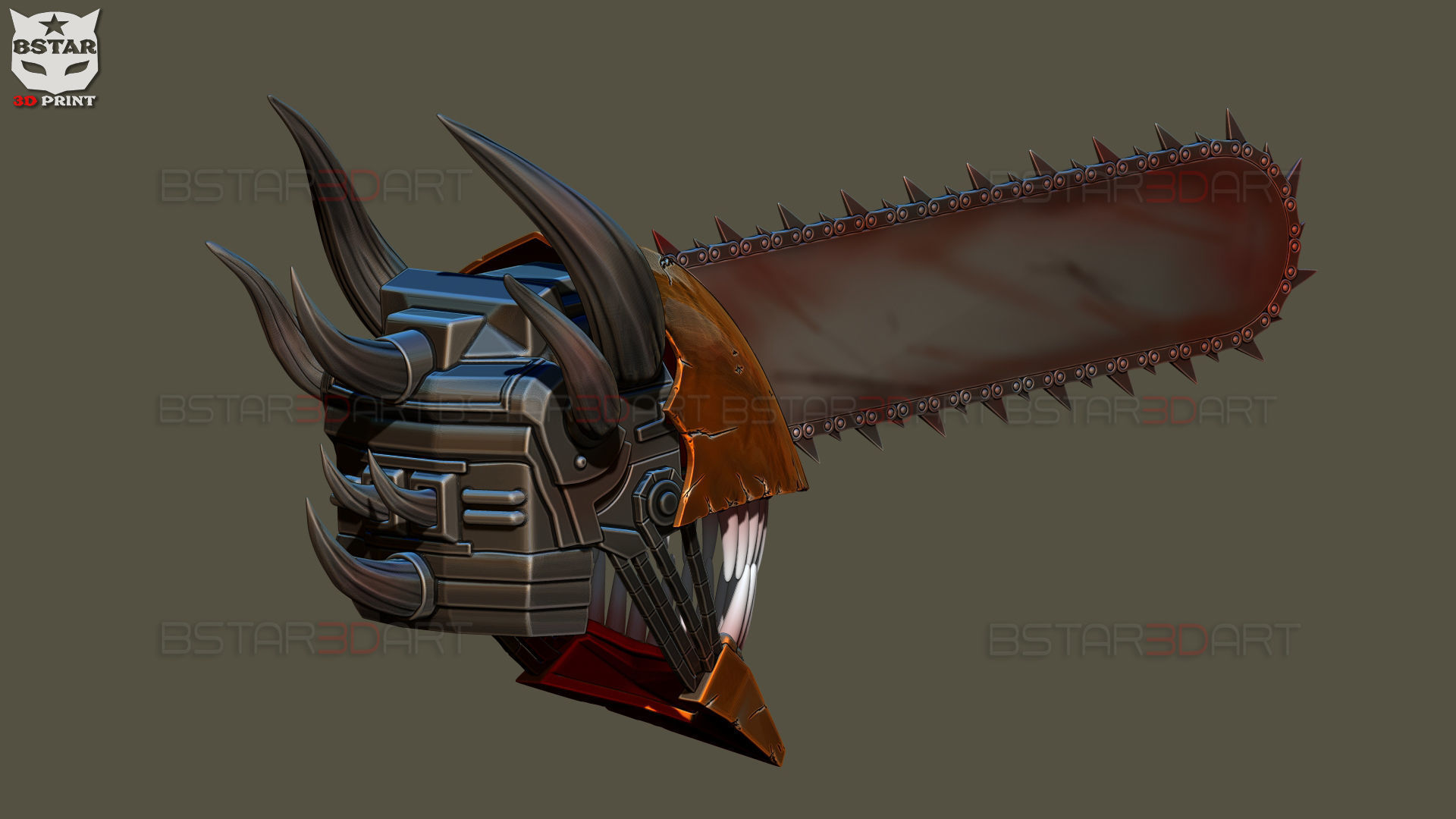 Chainsaw Man Full Form Devil Helmet - Denji Cosplay  3D print model_12