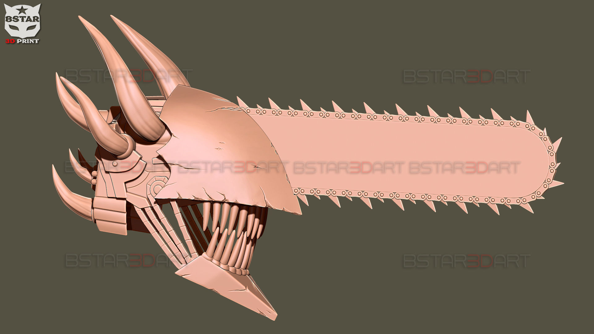 Chainsaw Man Full Form Devil Helmet - Denji Cosplay  3D print model_23