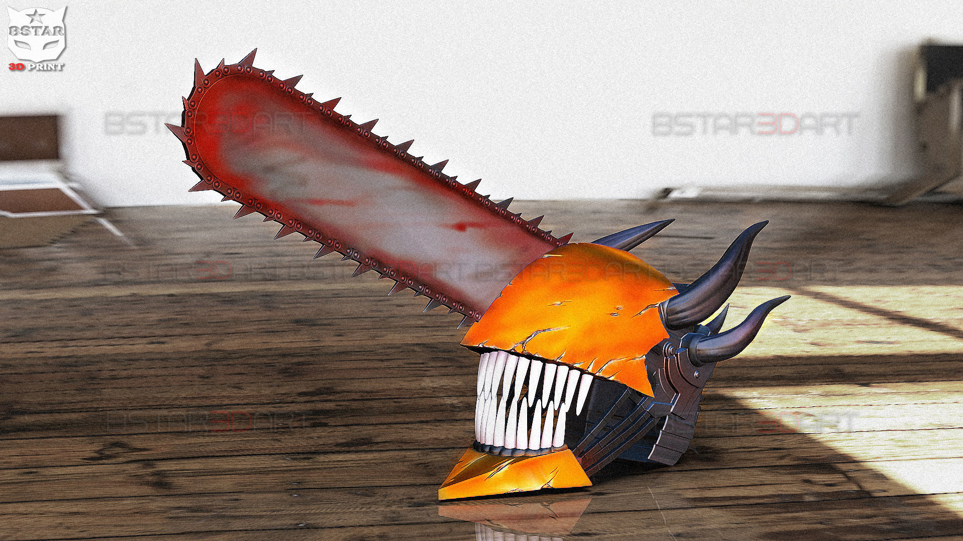 Chainsaw Man Full Form Devil Helmet - Denji Cosplay  3D print model_4
