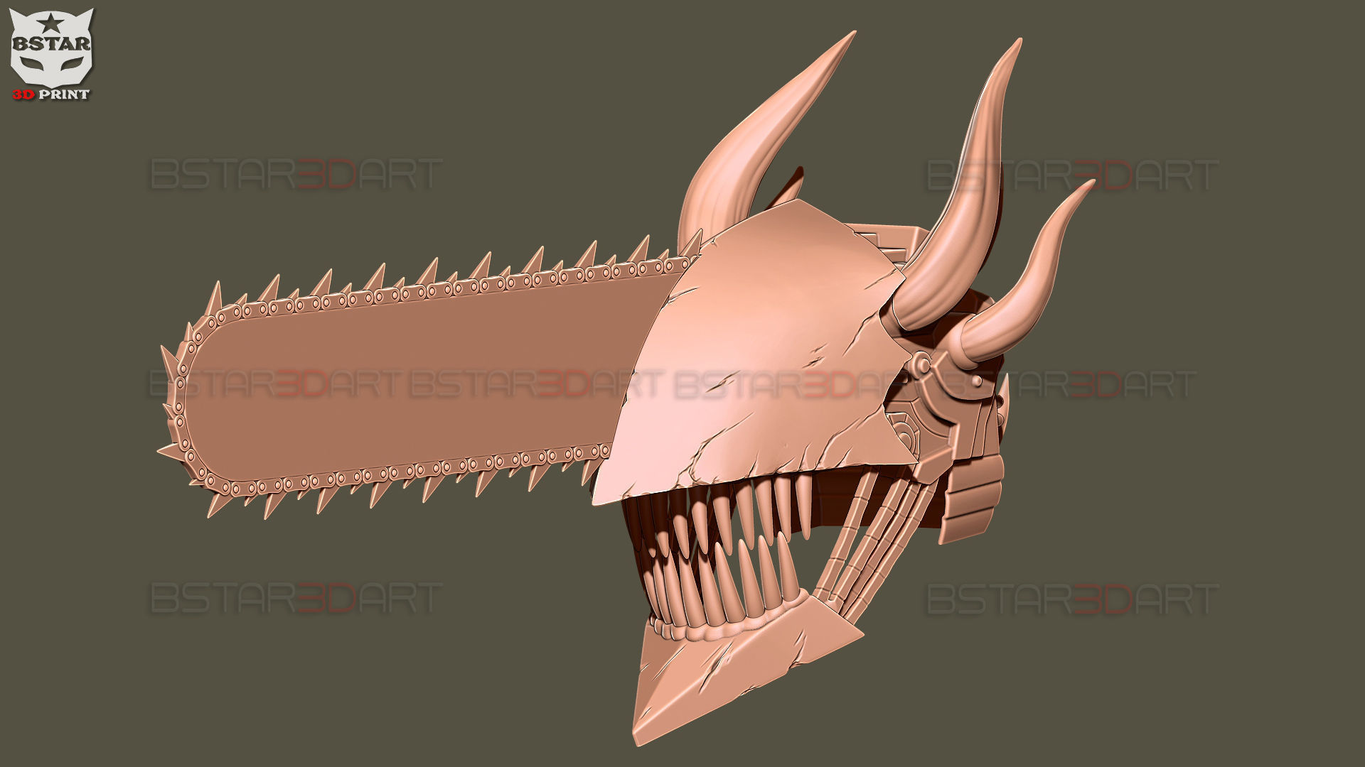 Chainsaw Man Full Form Devil Helmet - Denji Cosplay  3D print model_18