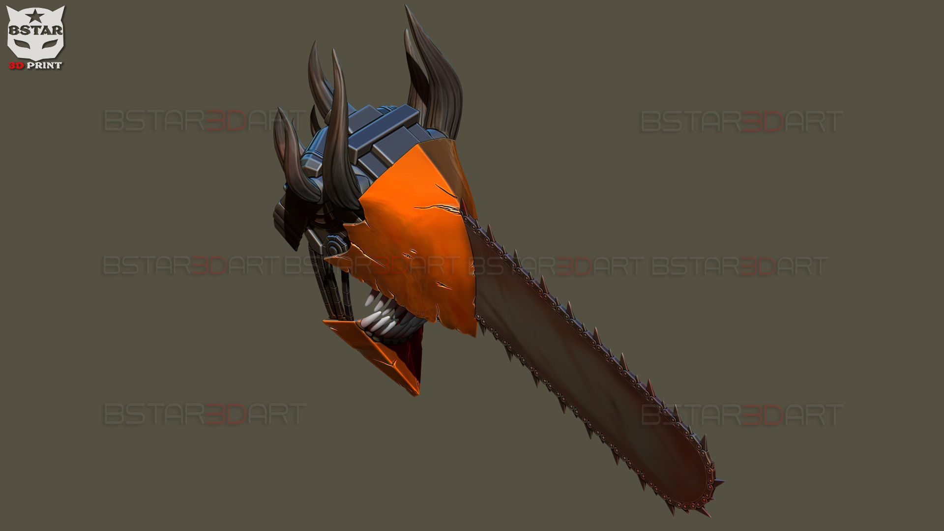 Chainsaw Man Full Form Devil Helmet - Denji Cosplay  3D print model_16