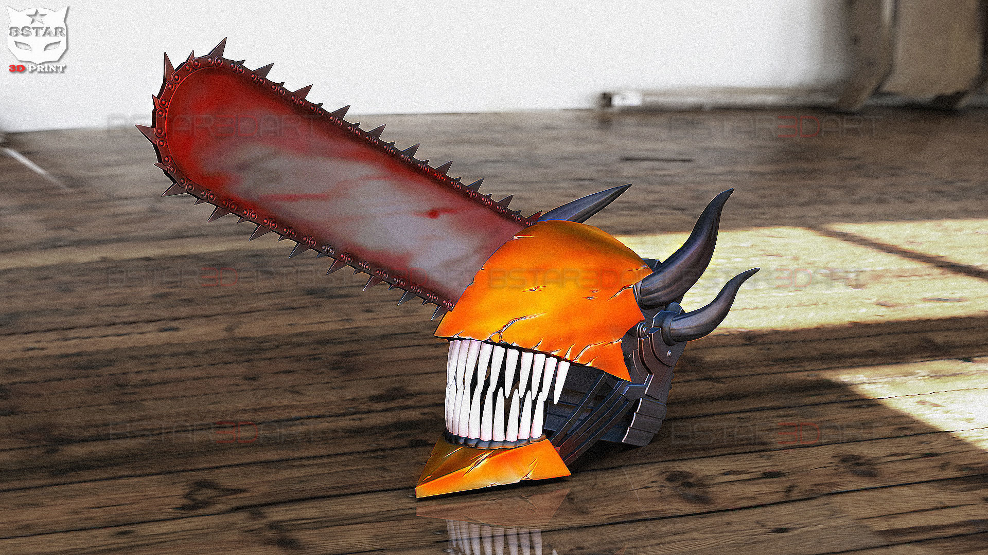 Chainsaw Man Full Form Devil Helmet - Denji Cosplay  3D print model_6