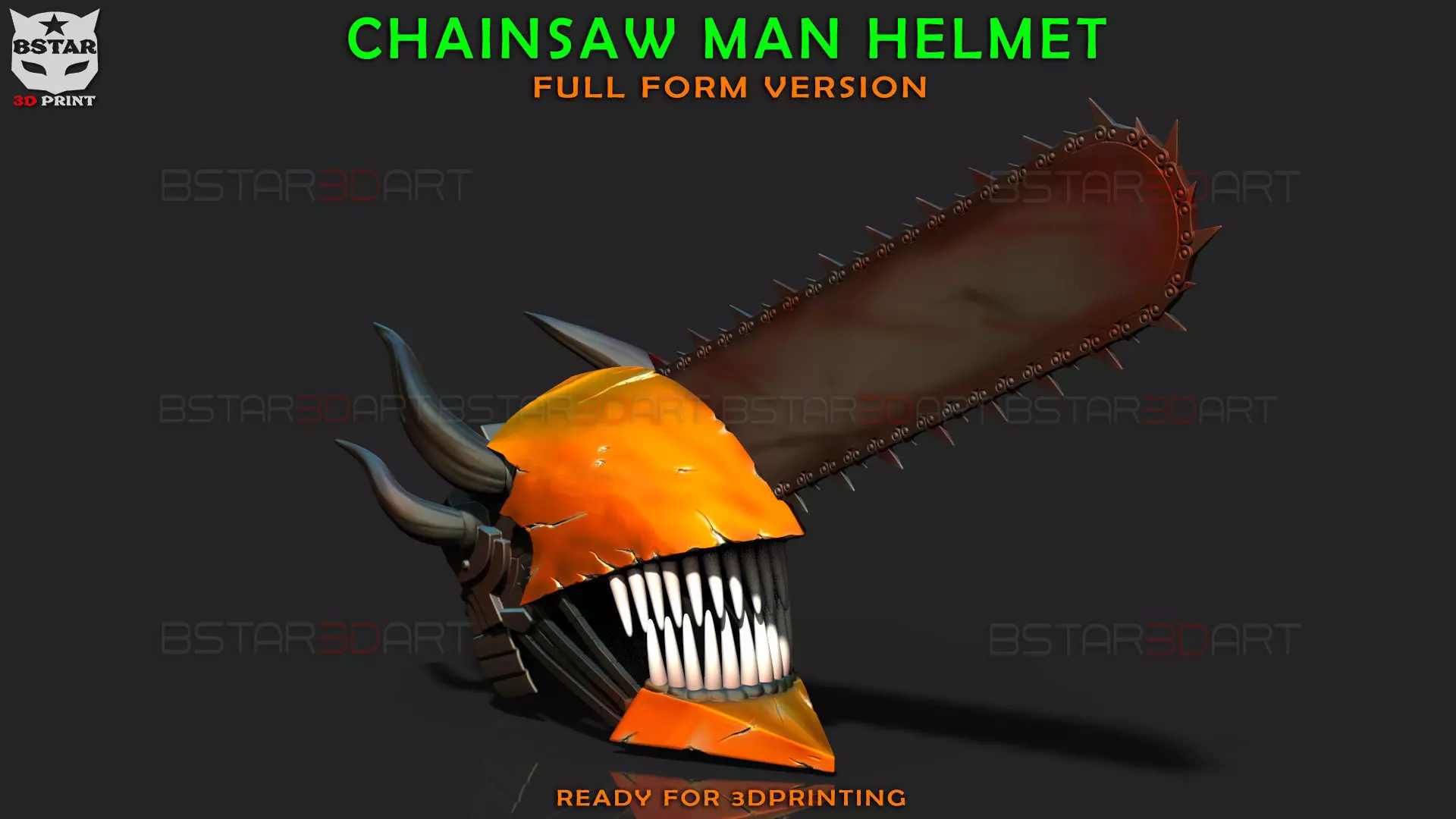 Chainsaw Man Full Form Devil Helmet - Denji Cosplay  3D print model_0