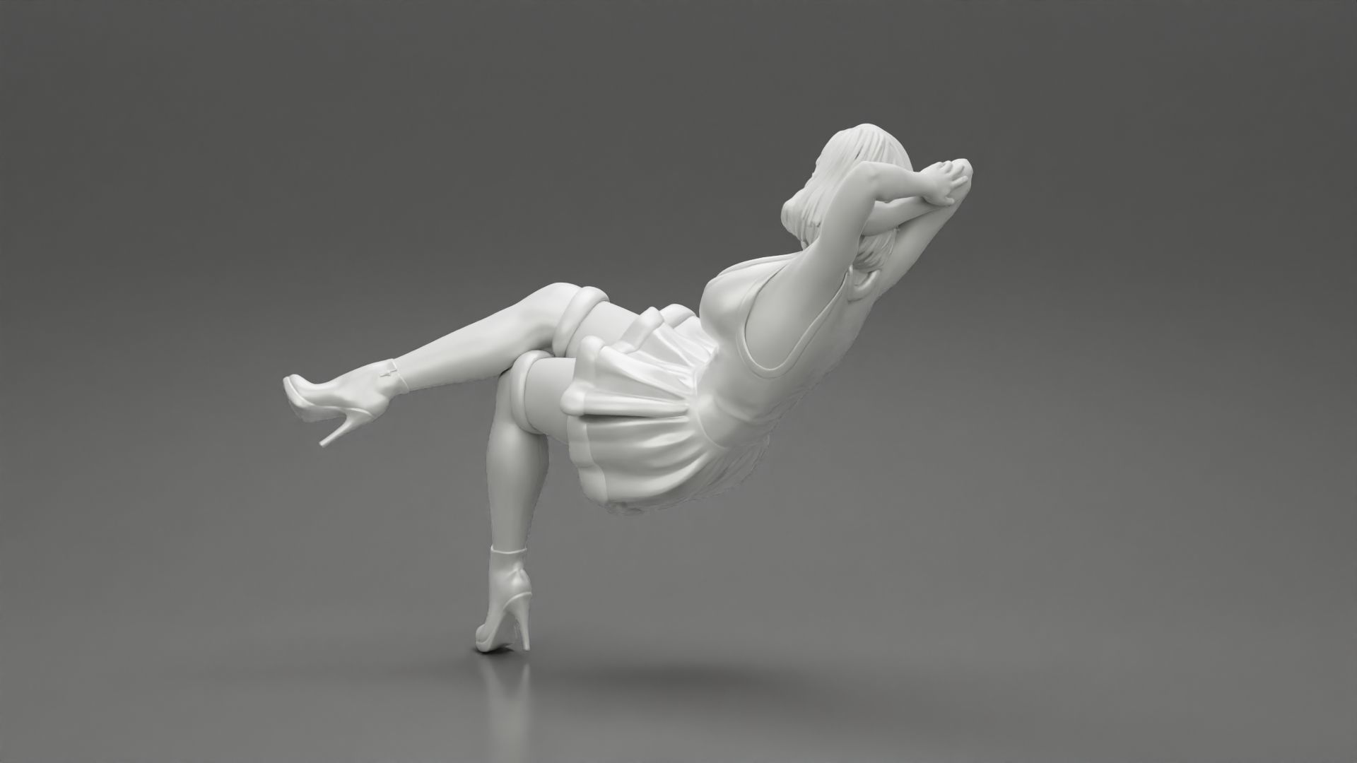 Santa Female sitting in vintage chair 3D print model_9