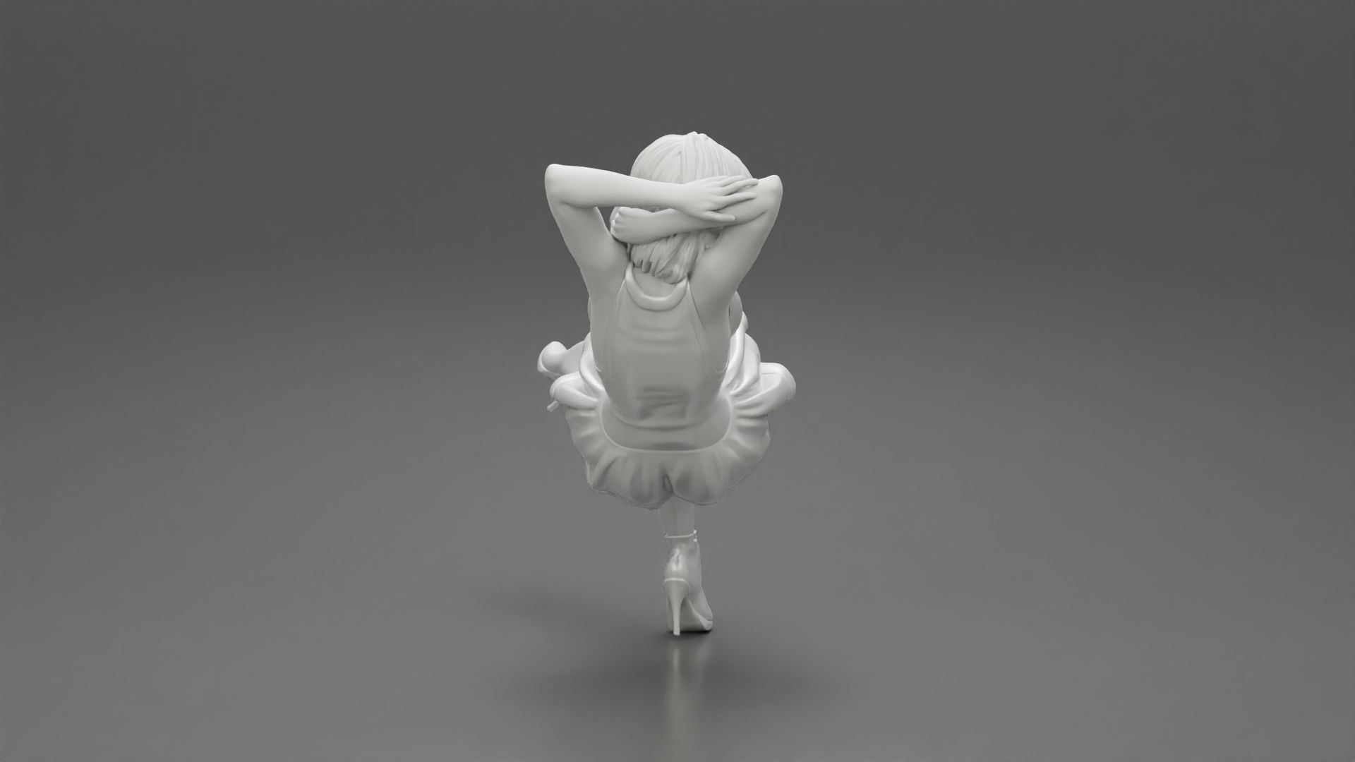 Santa Female sitting in vintage chair 3D print model_8