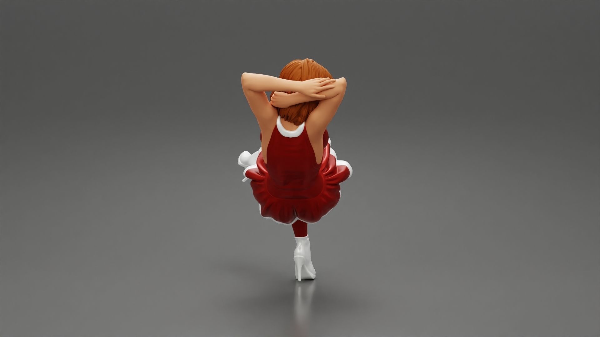 Santa Female sitting in vintage chair 3D print model_2