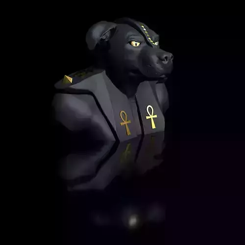 Dog American Staffordshire Terrier Anubis Bust 