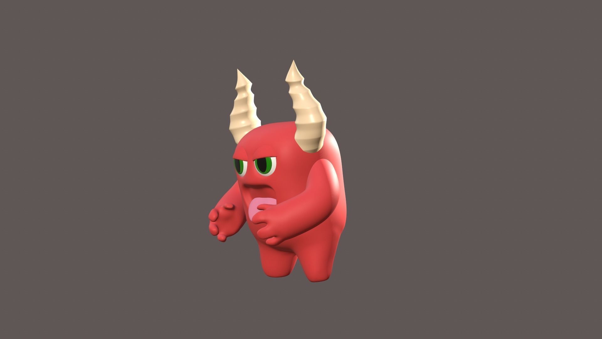 3D Model monsters demon with horns 3D print model_3
