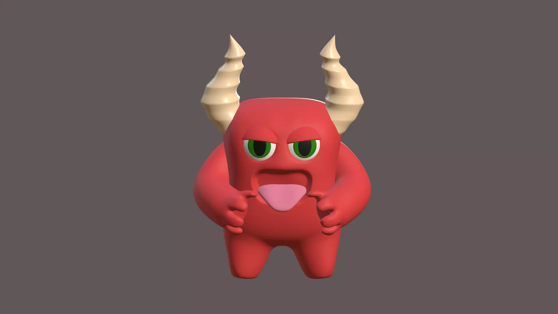 3D Model monsters demon with horns 3D print model_0