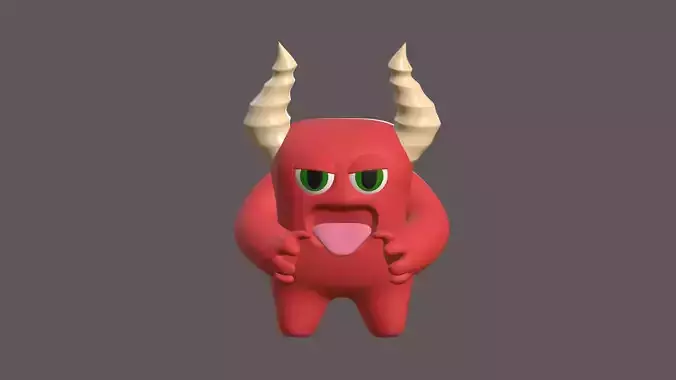 3D Model monsters demon with horns
