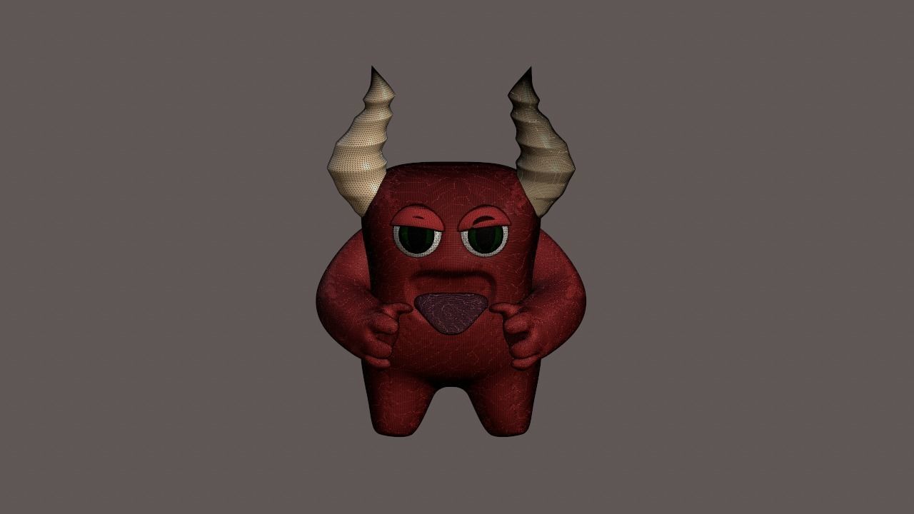 3D Model monsters demon with horns 3D print model_2