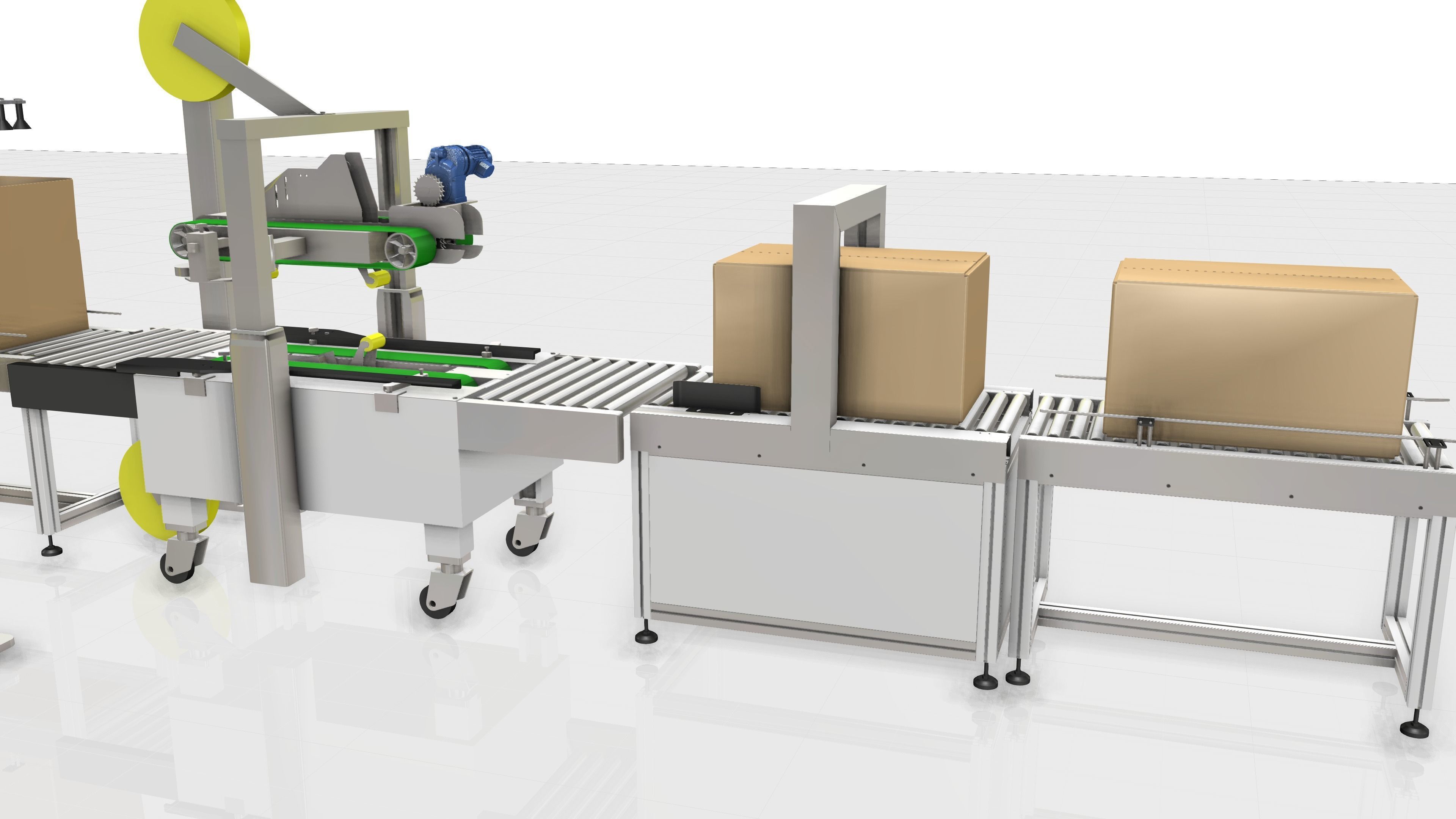 FULL Line Packaging Machine - Industrial Design Low-poly 3D model_4