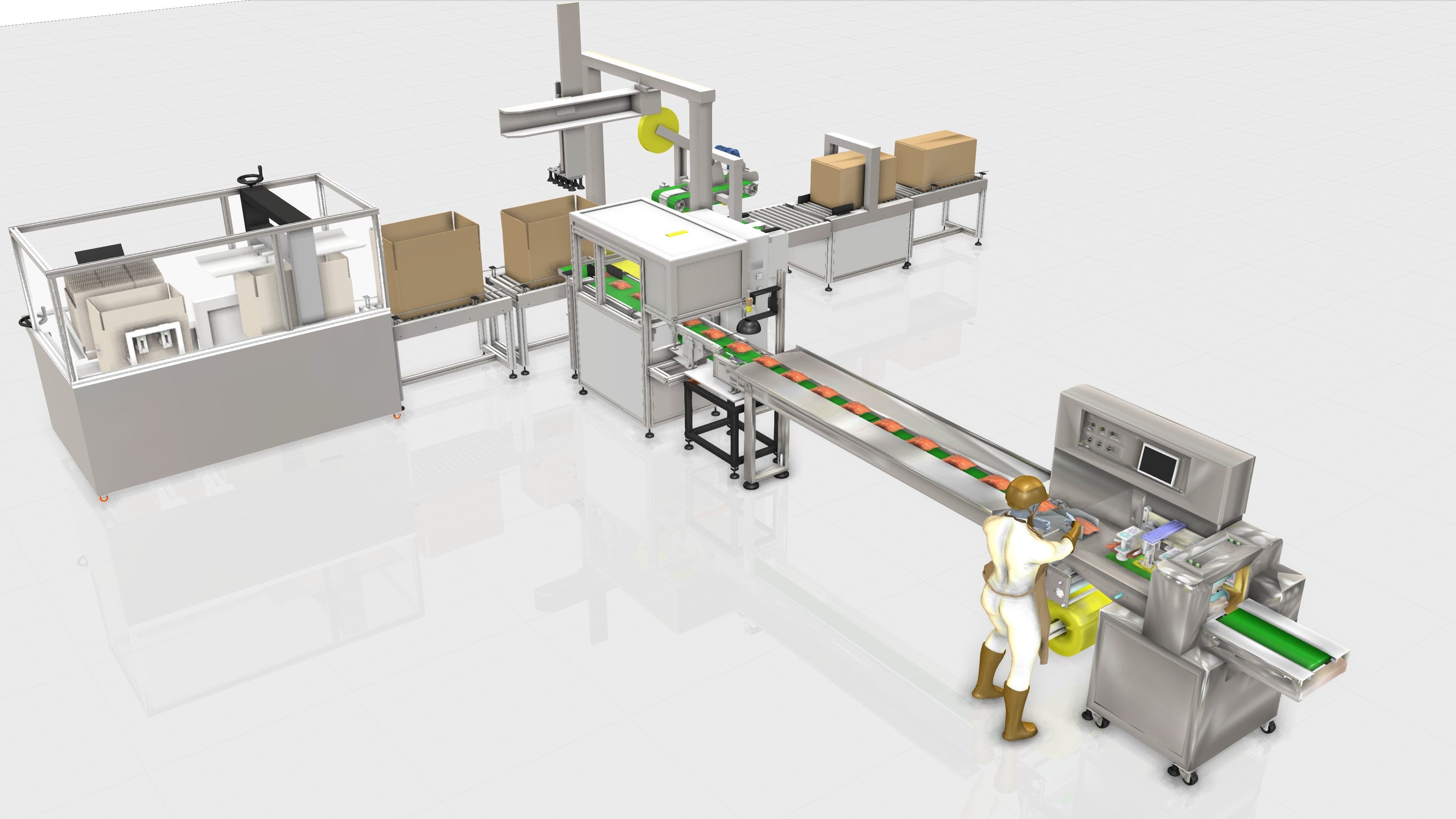 FULL Line Packaging Machine - Industrial Design Low-poly 3D model_10