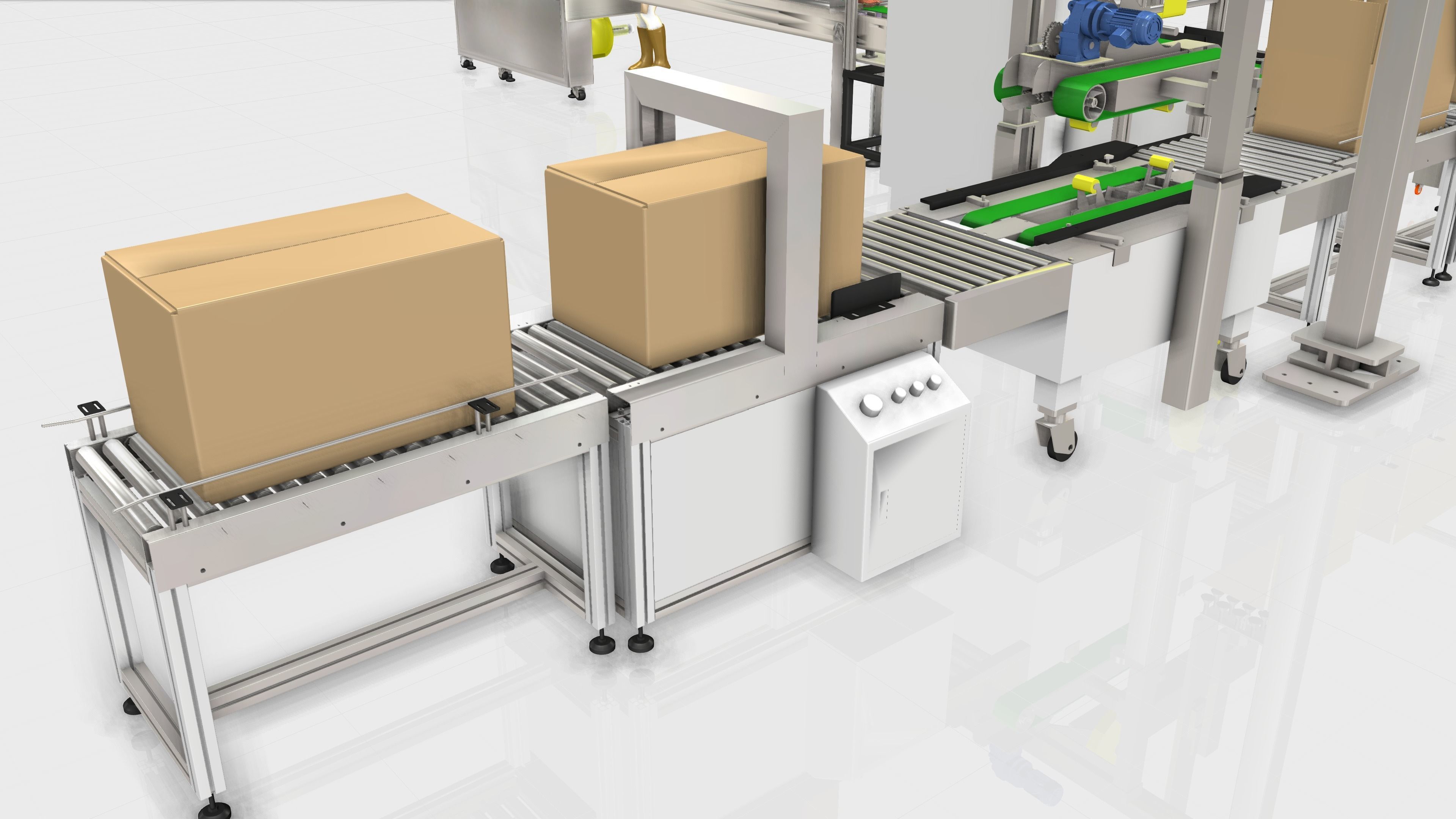 FULL Line Packaging Machine - Industrial Design Low-poly 3D model_3