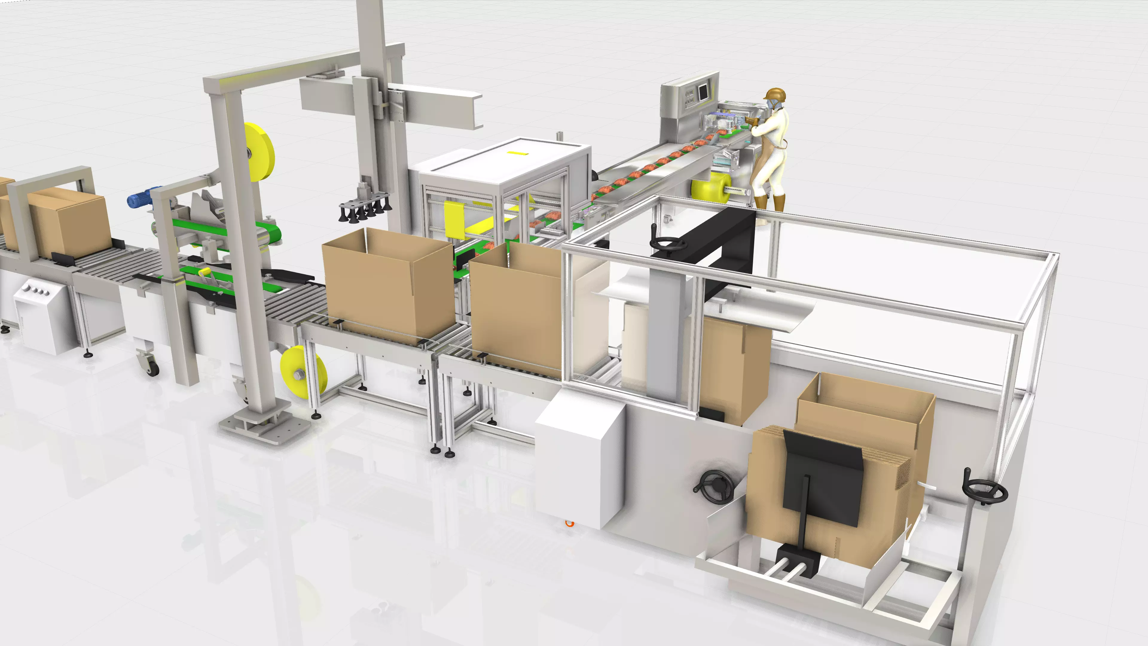 FULL Line Packaging Machine - Industrial Design Low-poly 3D model_0