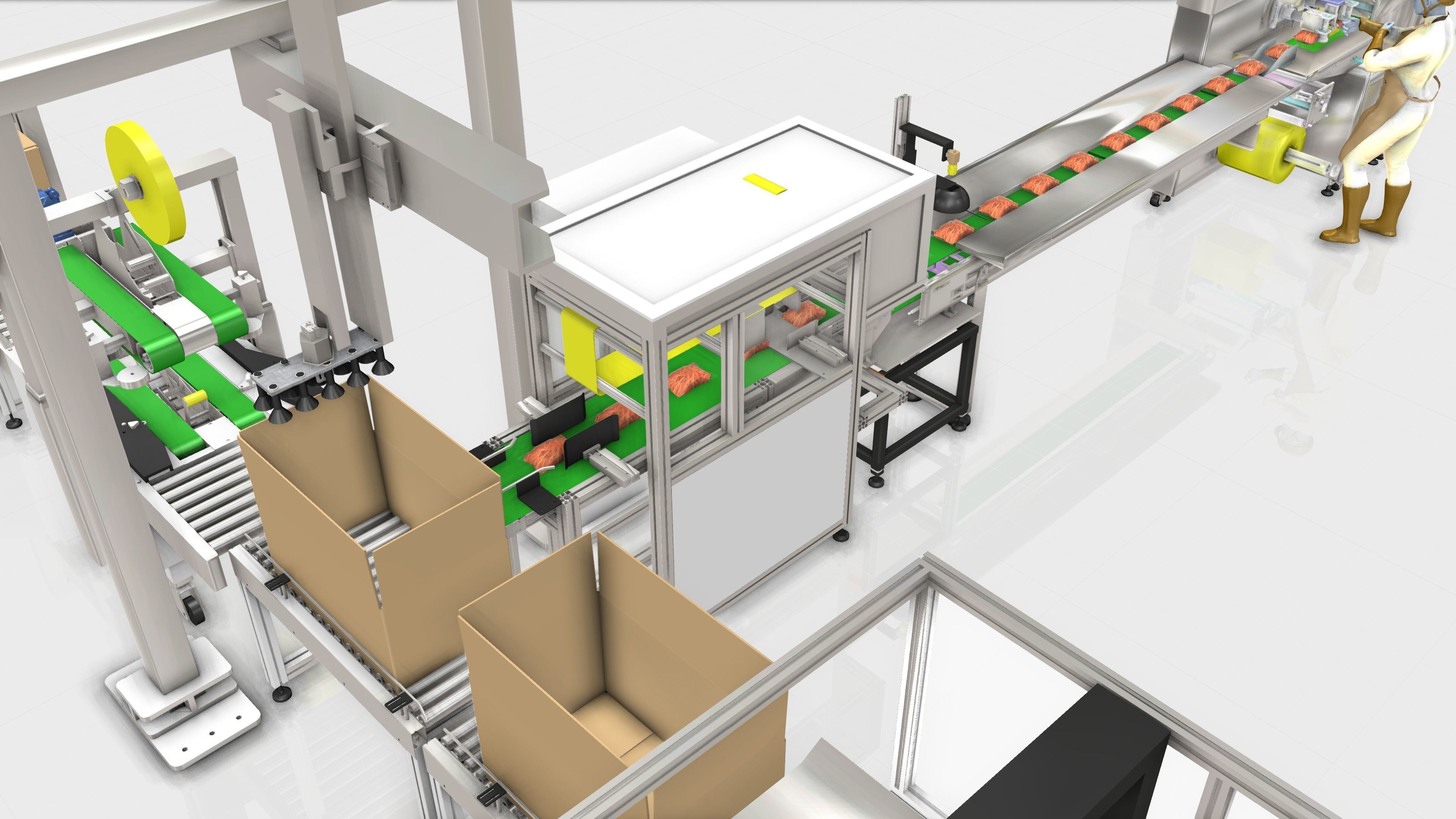 FULL Line Packaging Machine - Industrial Design Low-poly 3D model_8