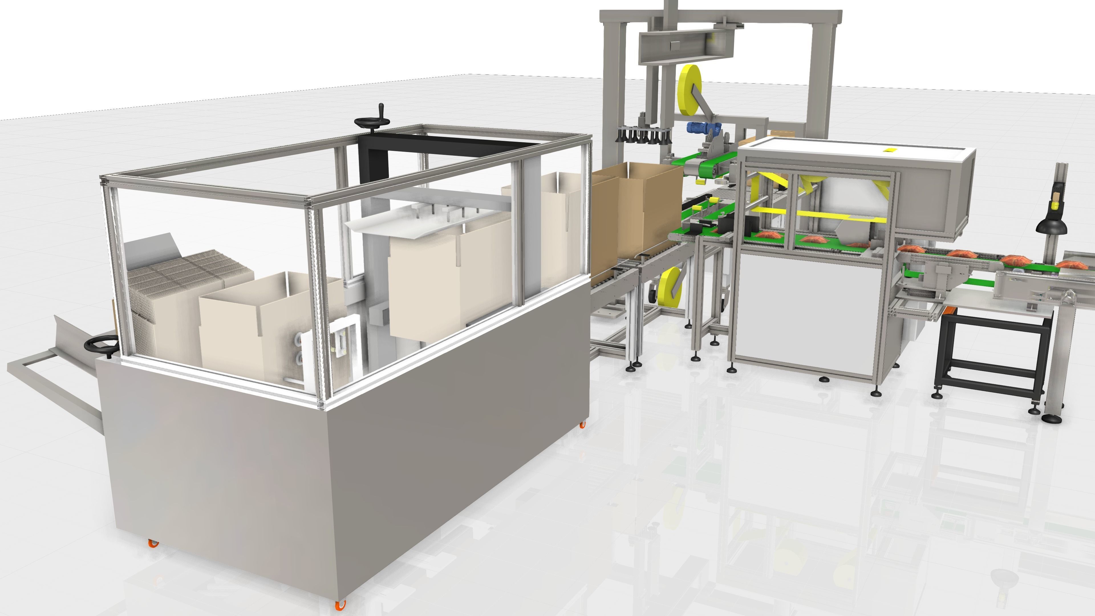 FULL Line Packaging Machine - Industrial Design Low-poly 3D model_9