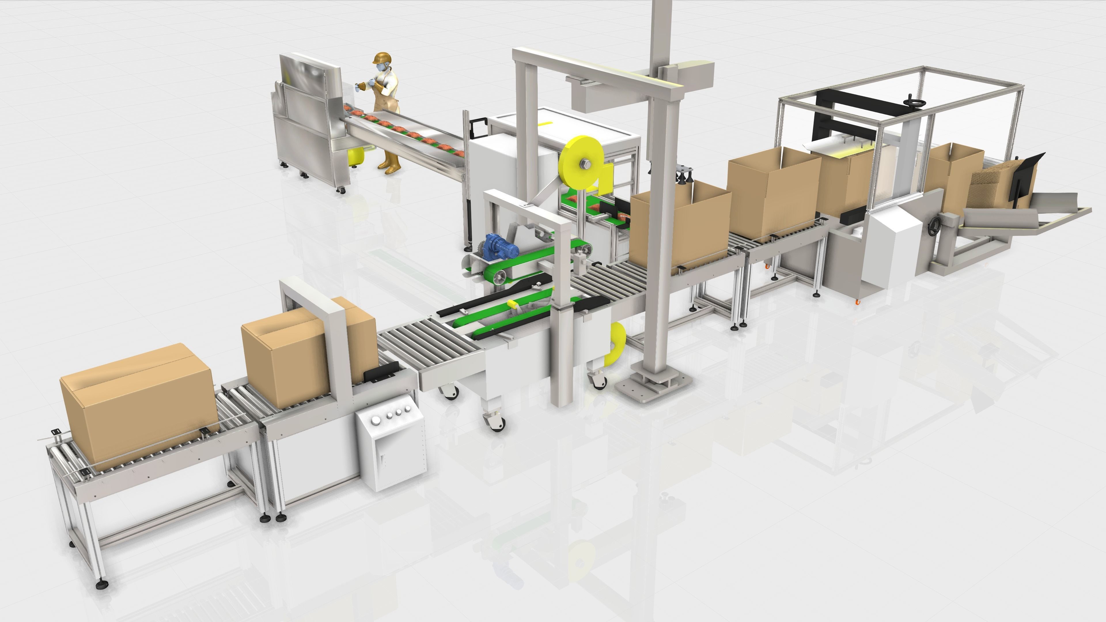 FULL Line Packaging Machine - Industrial Design Low-poly 3D model_2