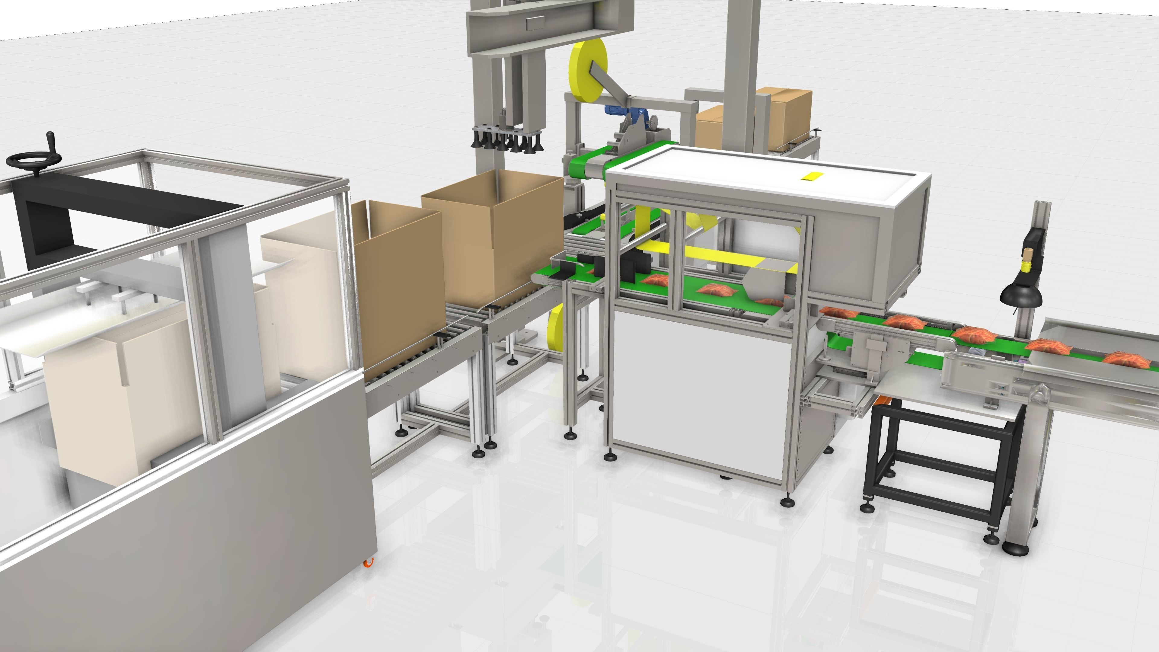 FULL Line Packaging Machine - Industrial Design Low-poly 3D model_5