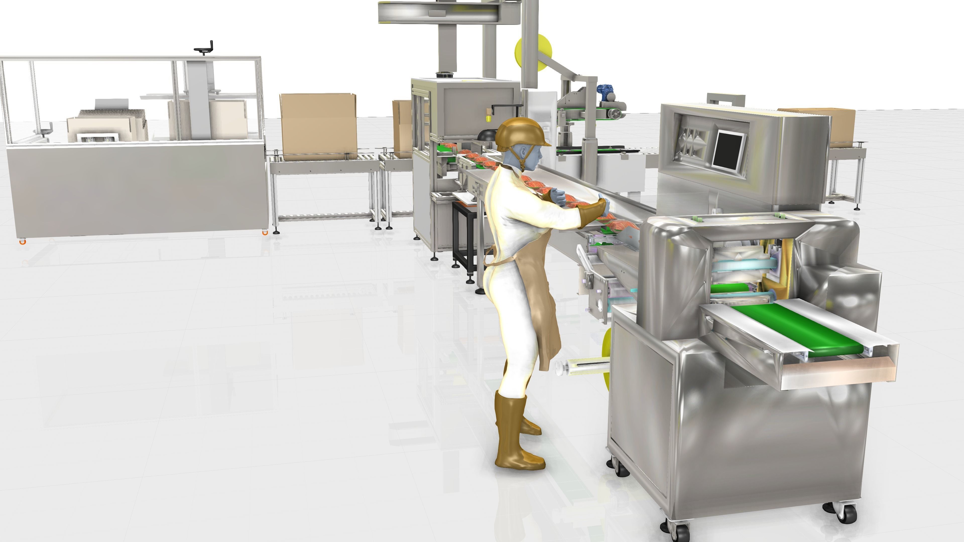 FULL Line Packaging Machine - Industrial Design Low-poly 3D model_6