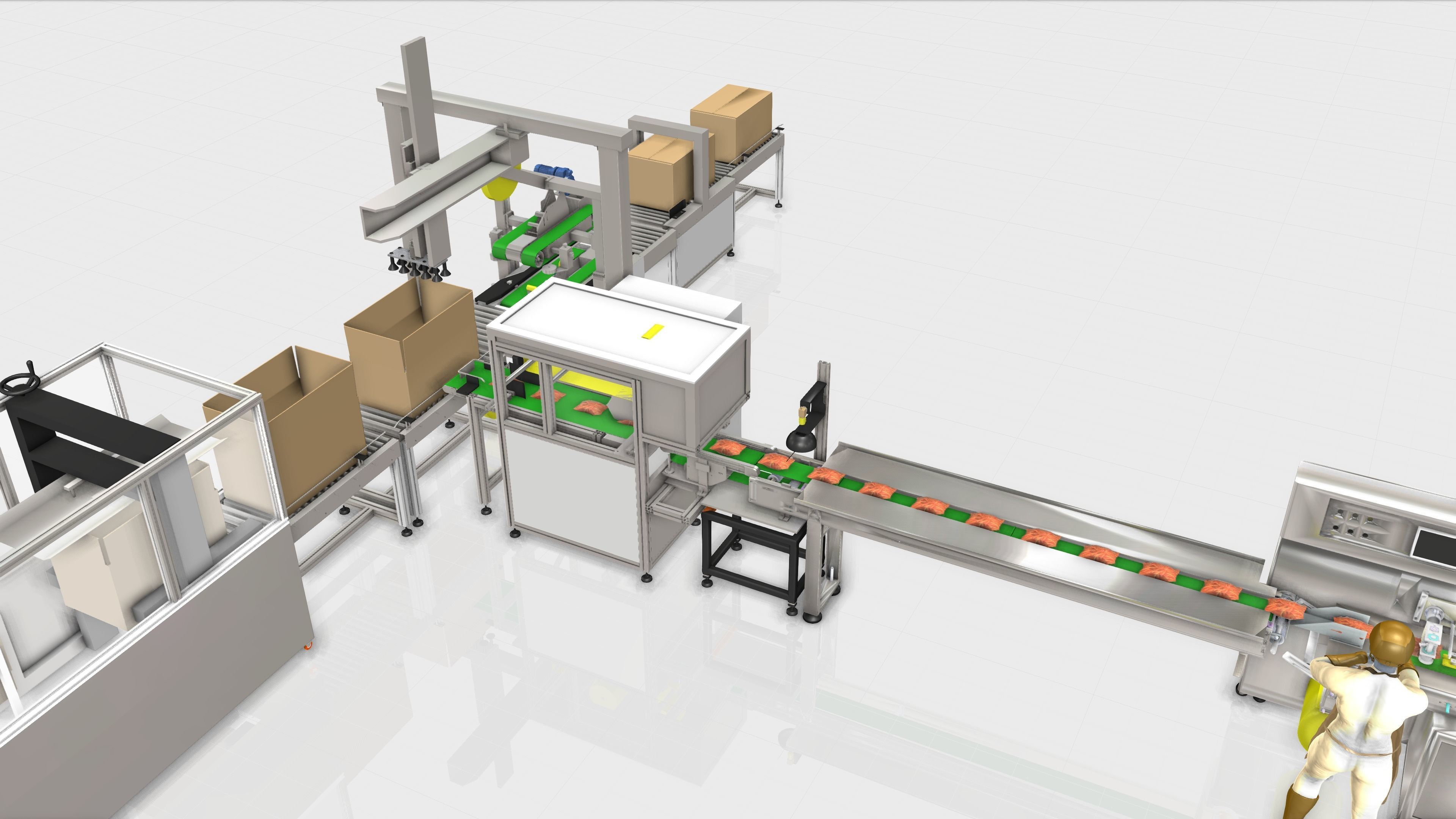 FULL Line Packaging Machine - Industrial Design Low-poly 3D model_7
