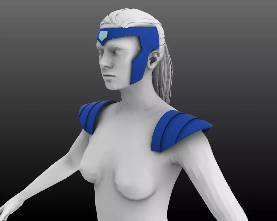 Jean Grey Comic Headpiece and Shoulder armor 3D print model_0