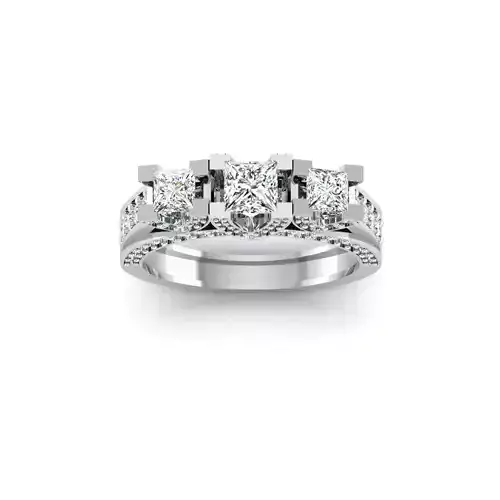 3 Princess Stone Ring
