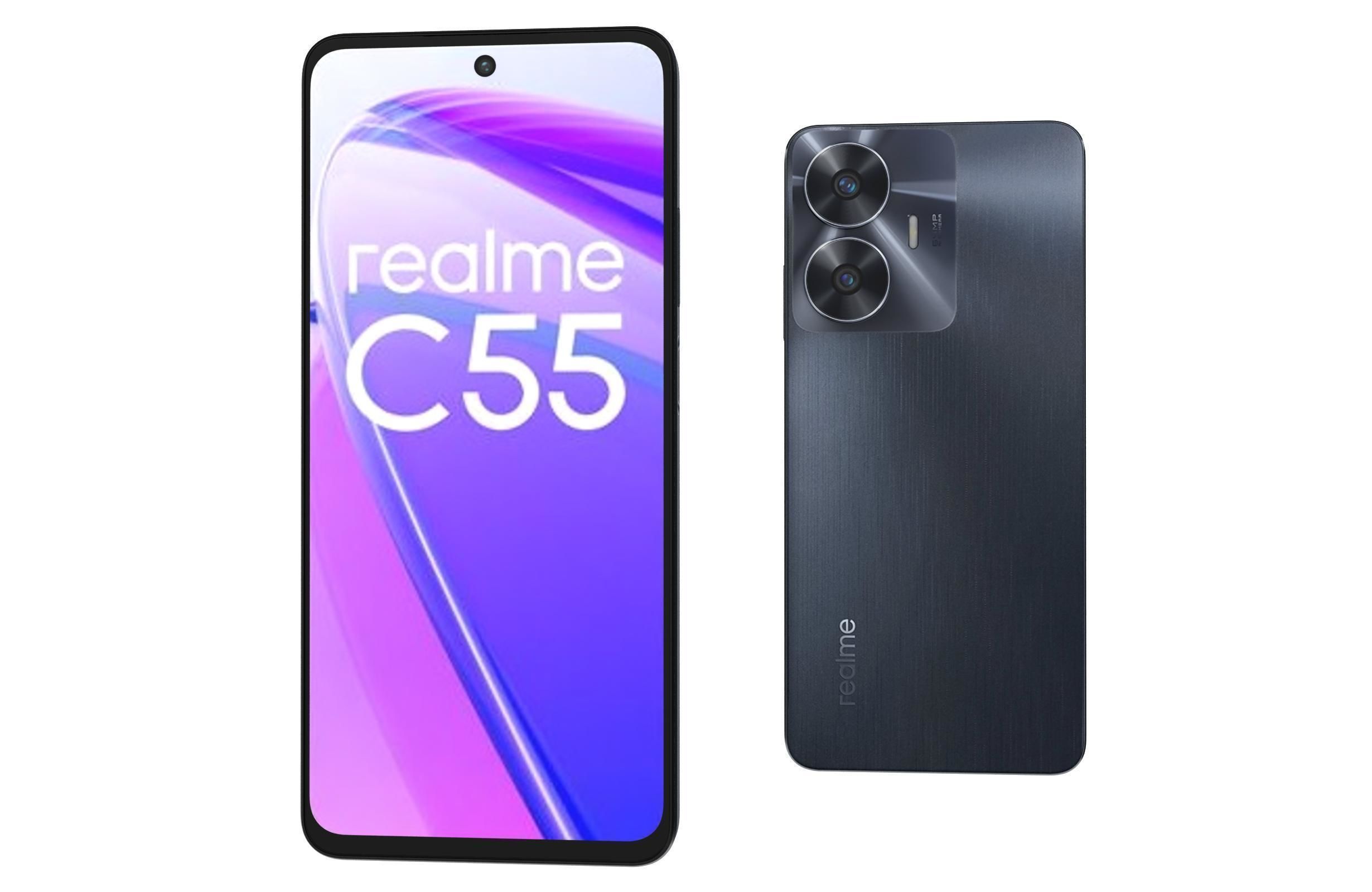 Realme C55 Black Low-poly 3D model_6