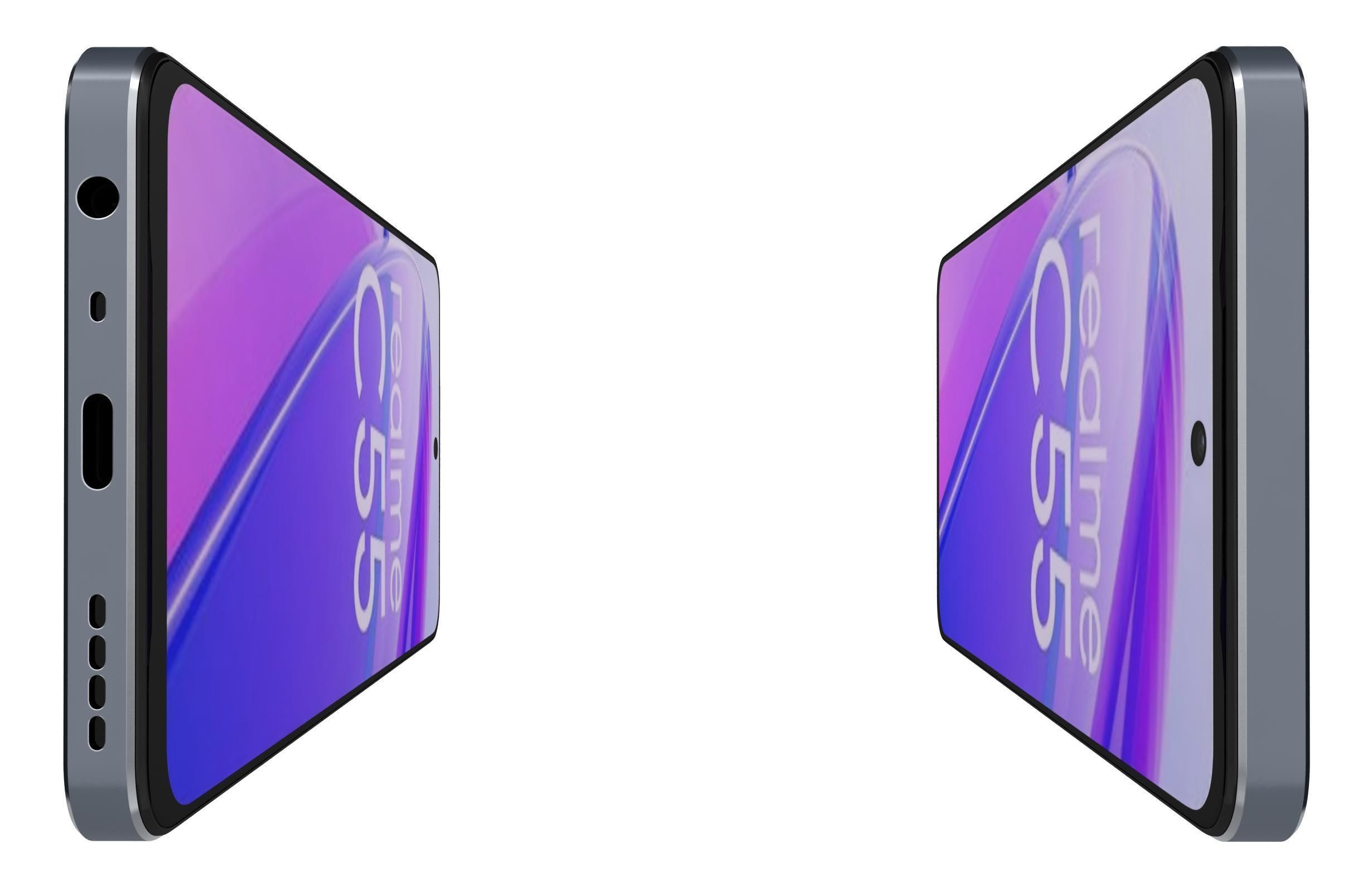 Realme C55 Black Low-poly 3D model_8