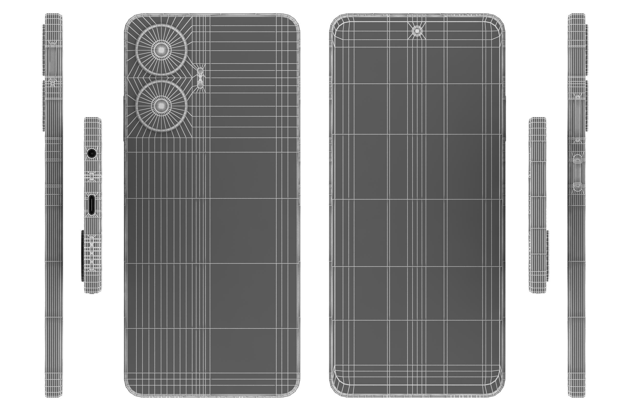 Realme C55 Black Low-poly 3D model_16