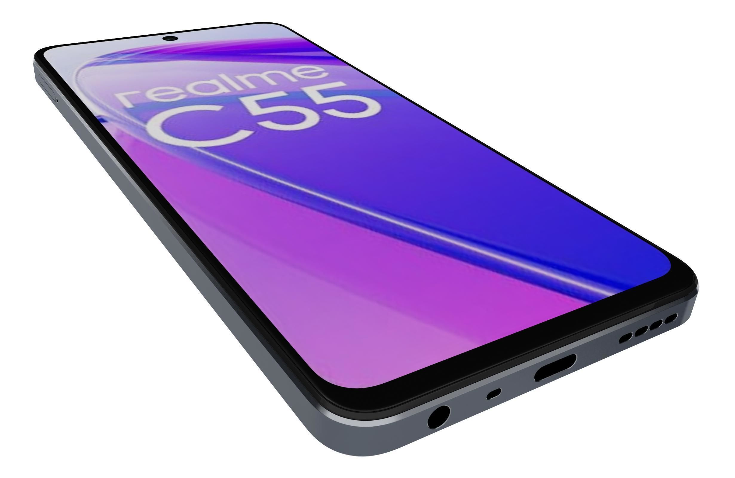 Realme C55 Black Low-poly 3D model_12