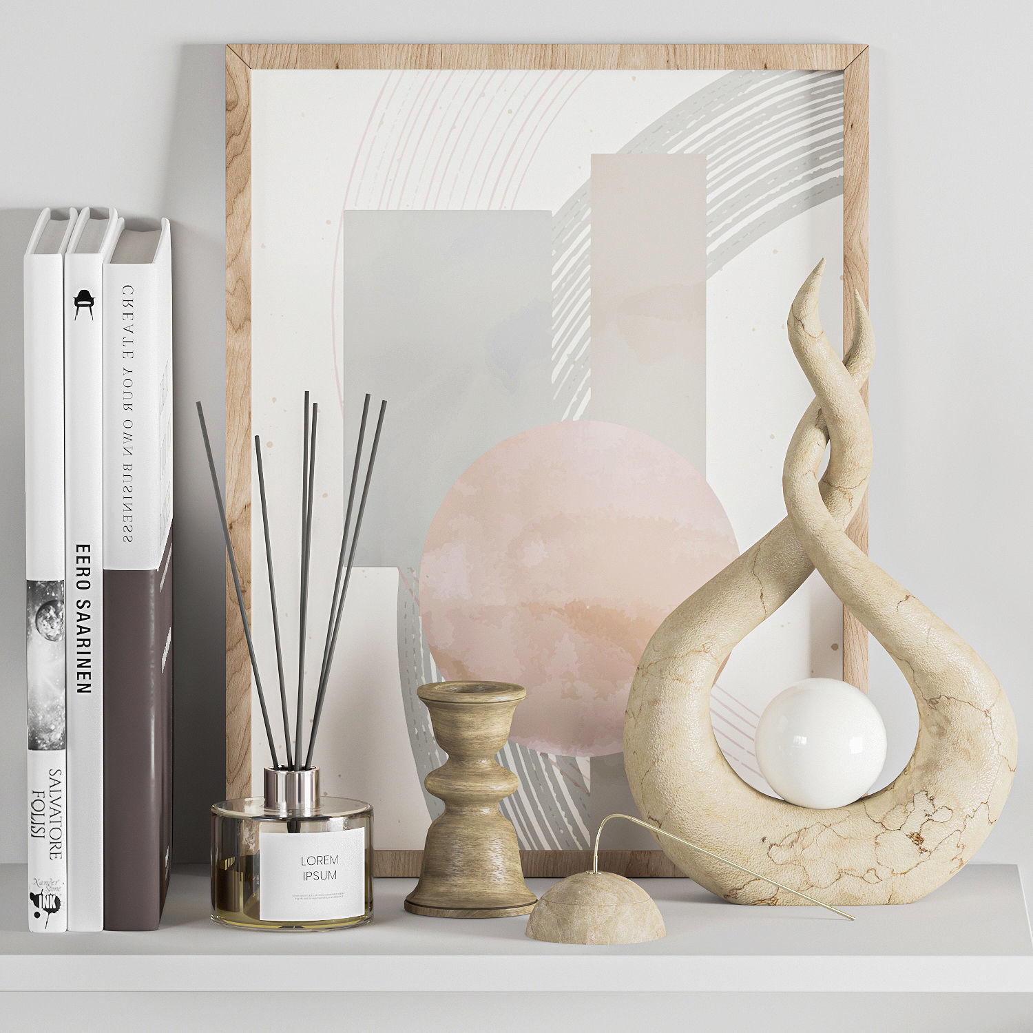 Decorative-set-02 shabby chic living room 3D model_1