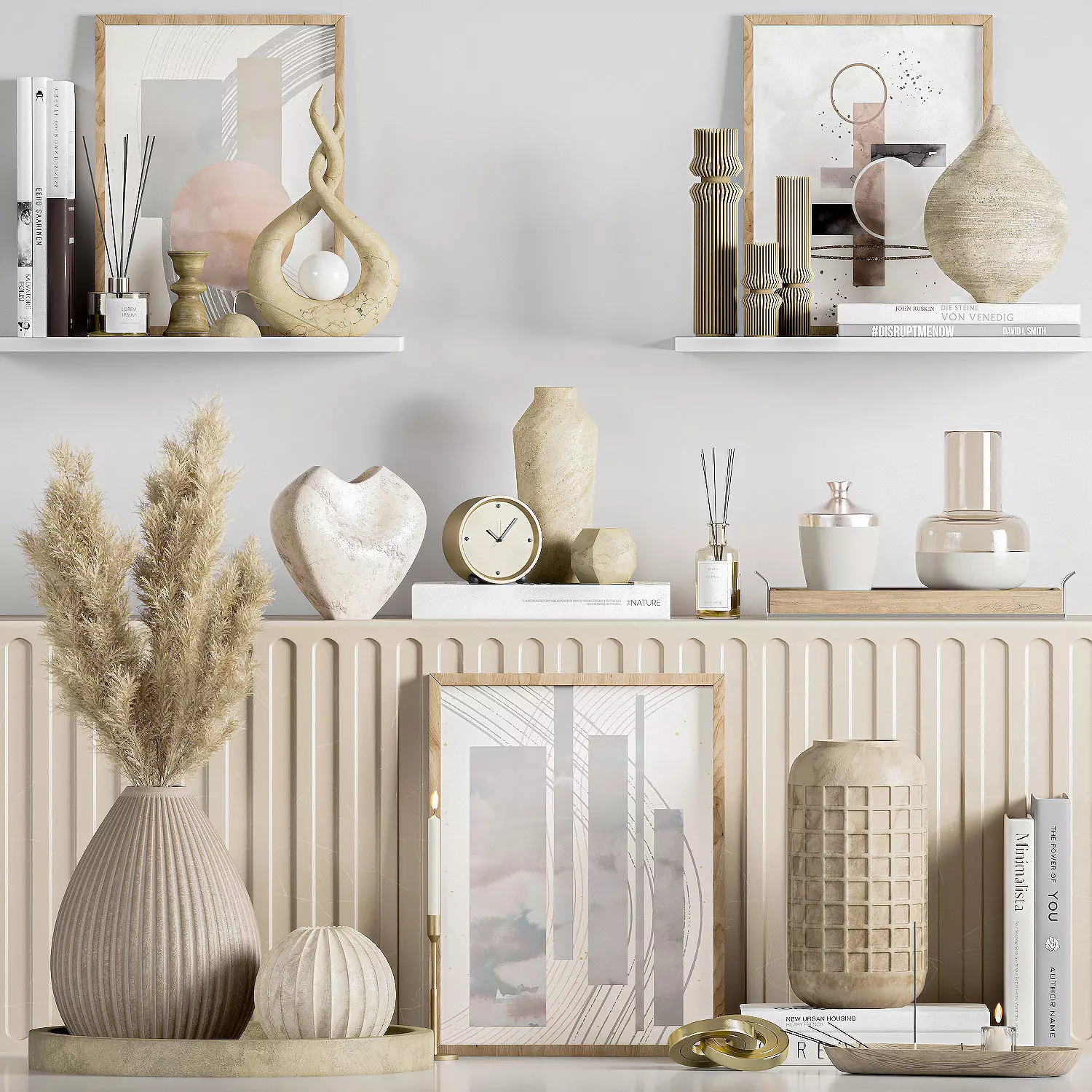 Decorative-set-02 shabby chic living room 3D model_0