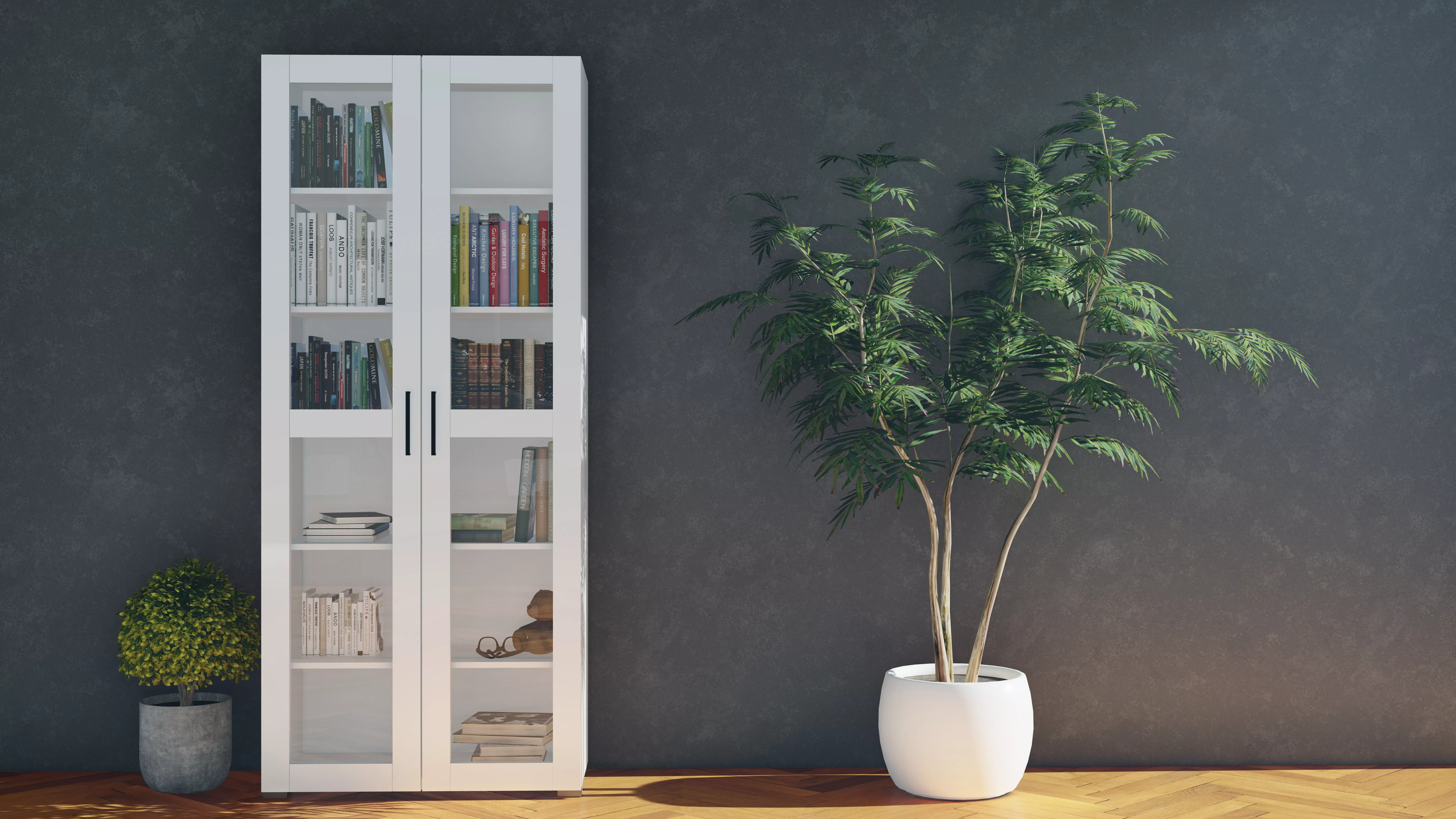 Glass Bookcase Free 3D model