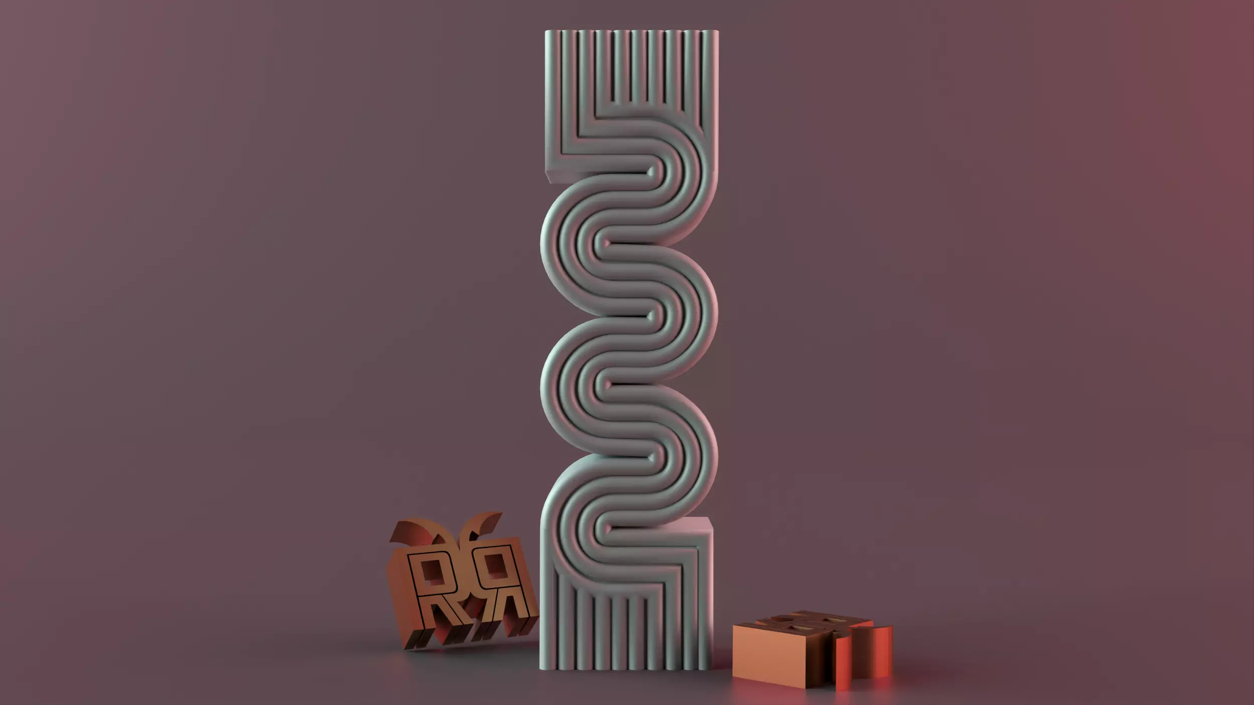 S-shaped silicone spiral candle mold 3D print model_0