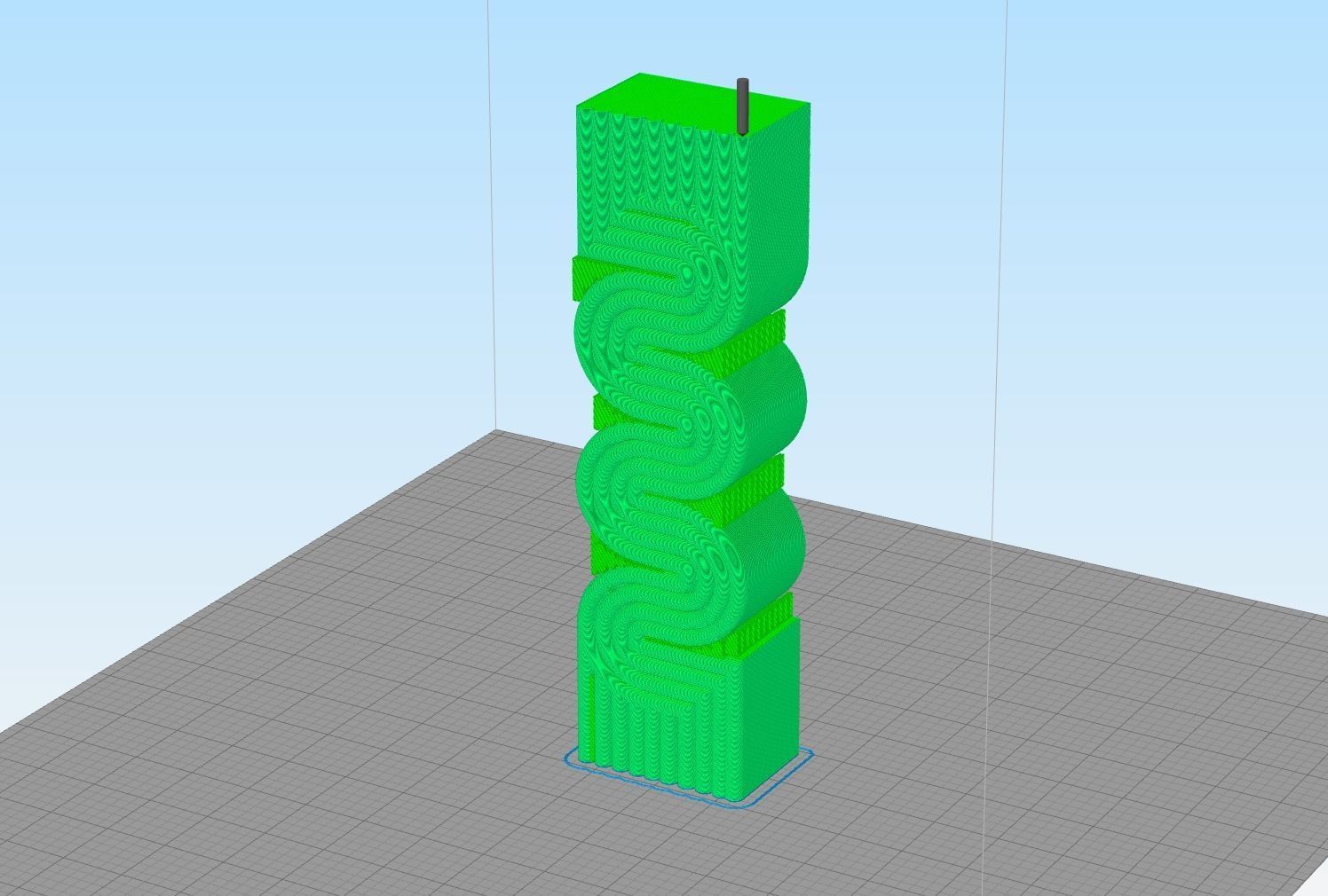 S-shaped silicone spiral candle mold 3D print model_5