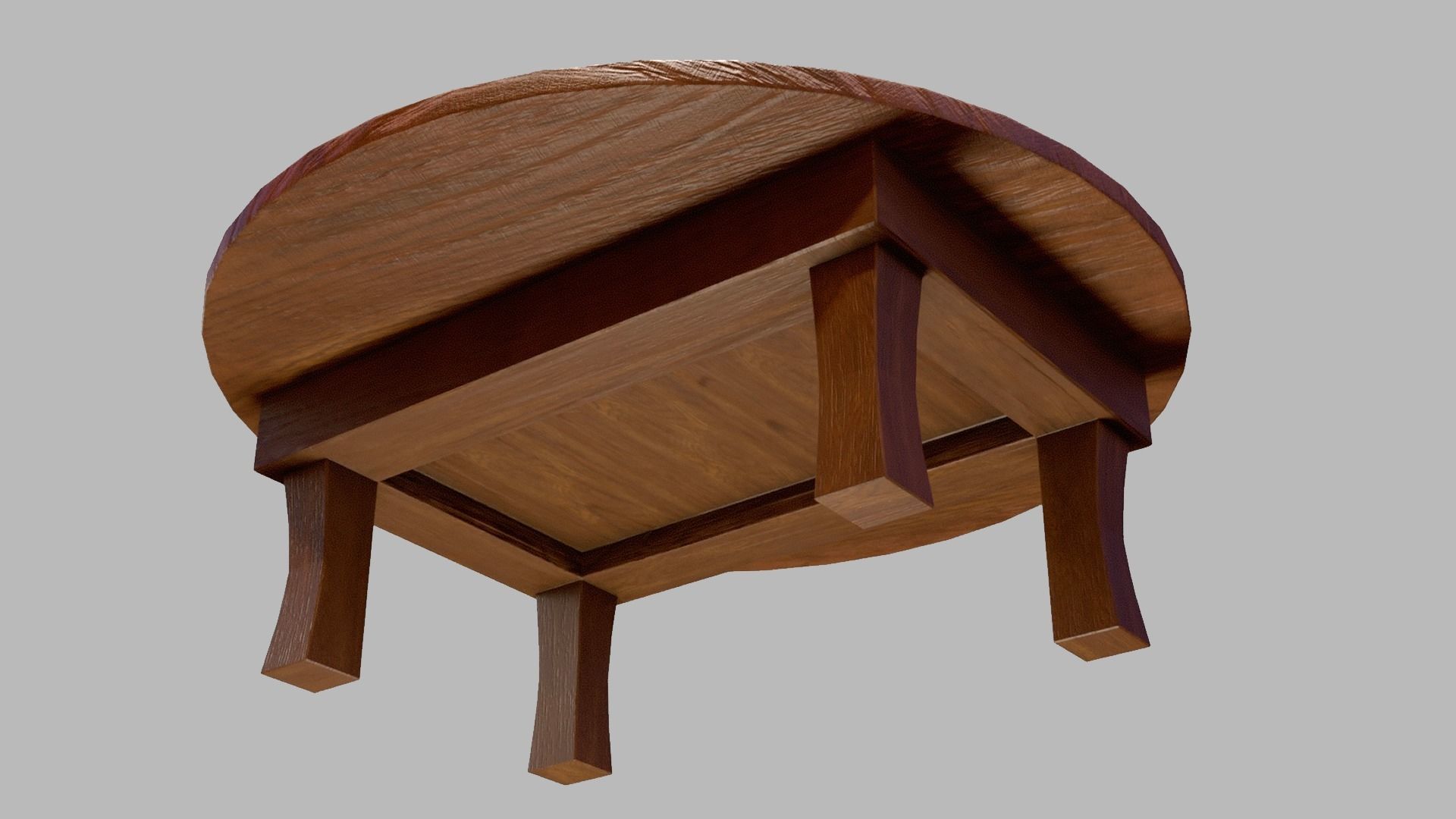 Japanese-Style Tea Room Furnitures Set Low-poly 3D model_6