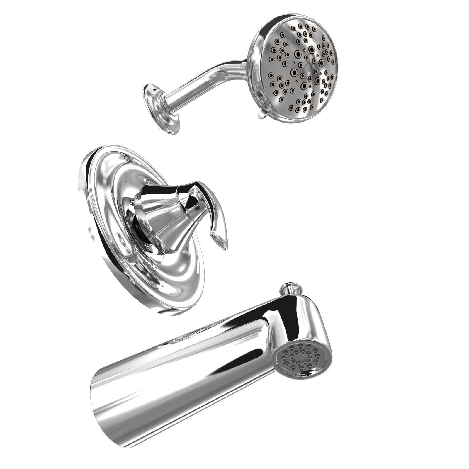 Moen Seena Posi-Temp Tub And Shower Trim - Chrome 3D model_4