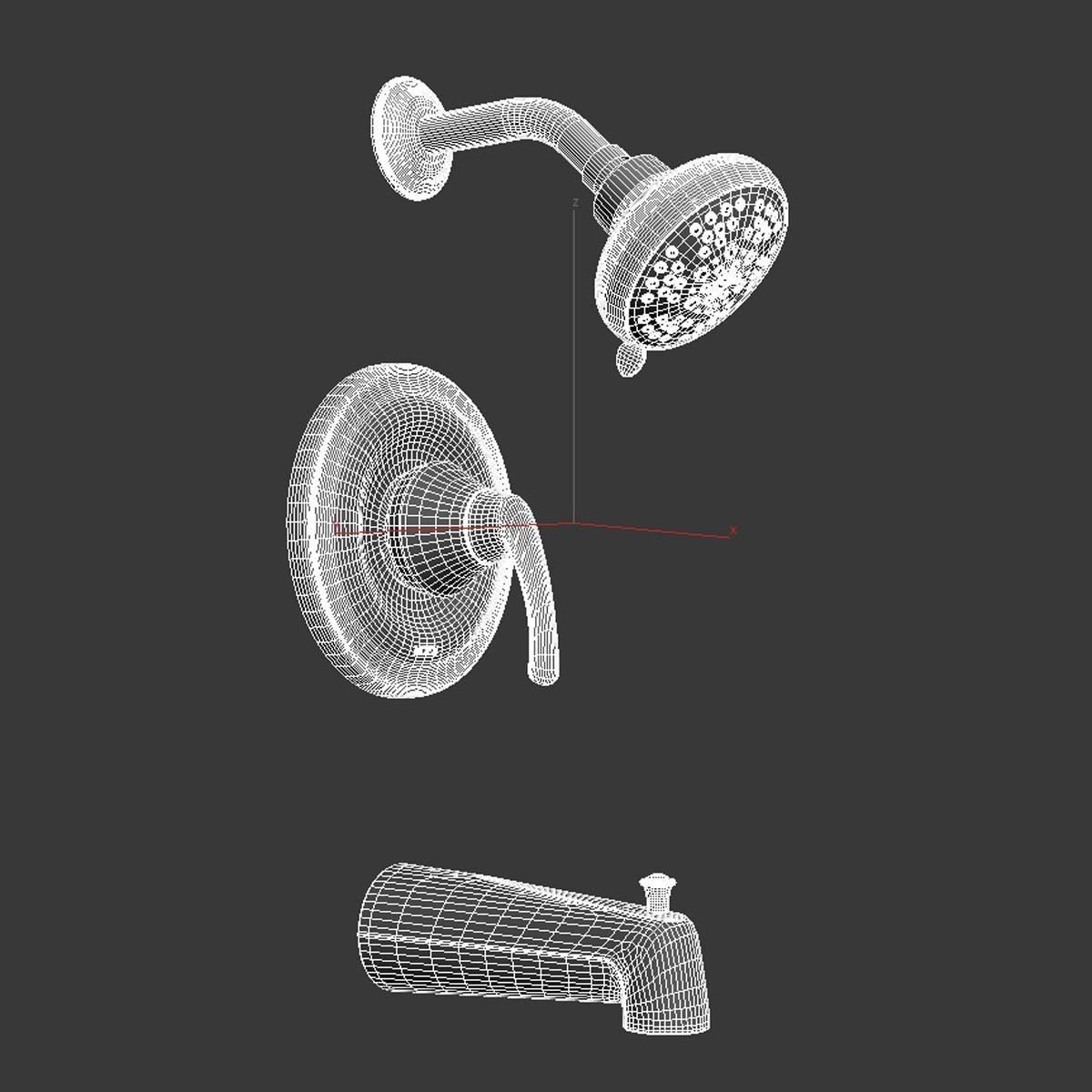 Moen Seena Posi-Temp Tub And Shower Trim - Chrome 3D model_6