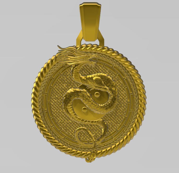 Pendentif Dragon  3D print model_4