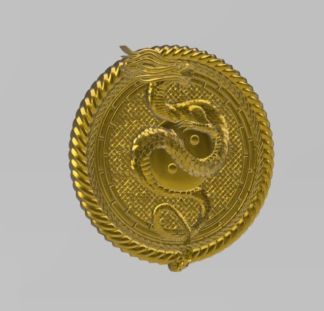 Pendentif Dragon  3D print model_6