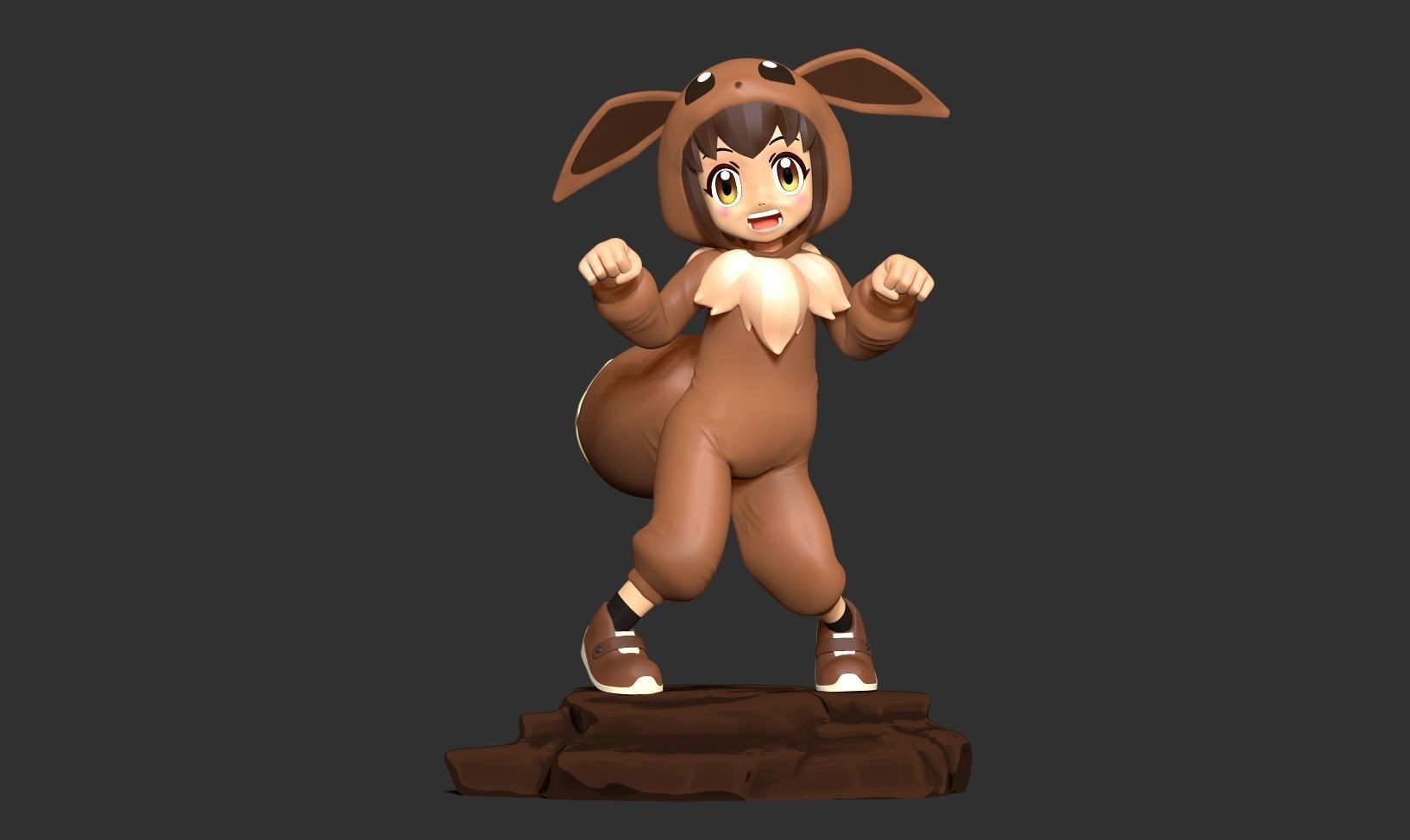 Eevee girl 3D print model_11