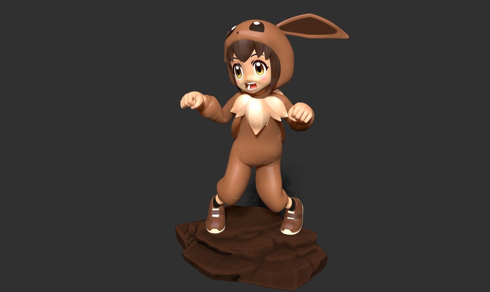 Eevee girl 3D print model_19